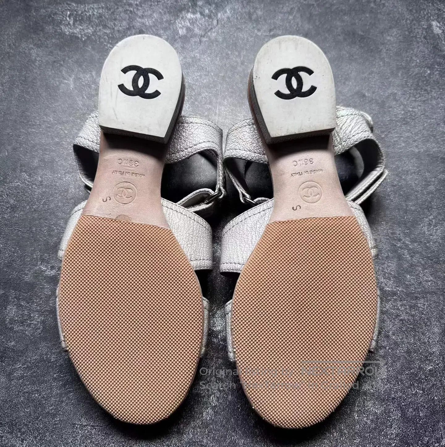 Chanel Chanel Chanel Beige Velcro Sandals| Size US 6 / IT 36 - 6 Thumbnail