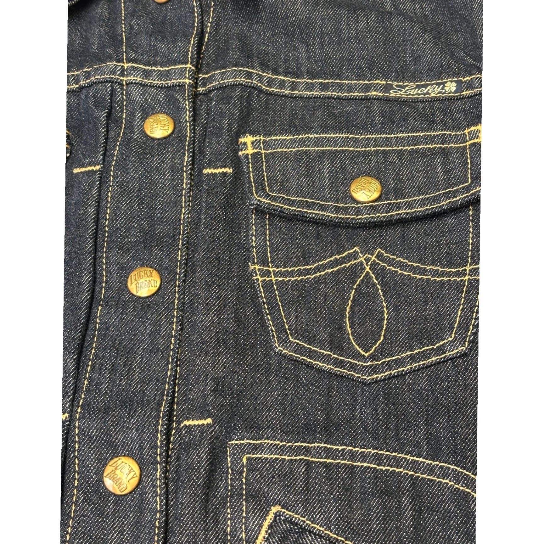 Lucky Brand Lucky Brand Dungarees Denim Jacket Womens Small Dark Wash Indigo USA Size 28" / US 6 / IT 42 - 2 Thumbnail