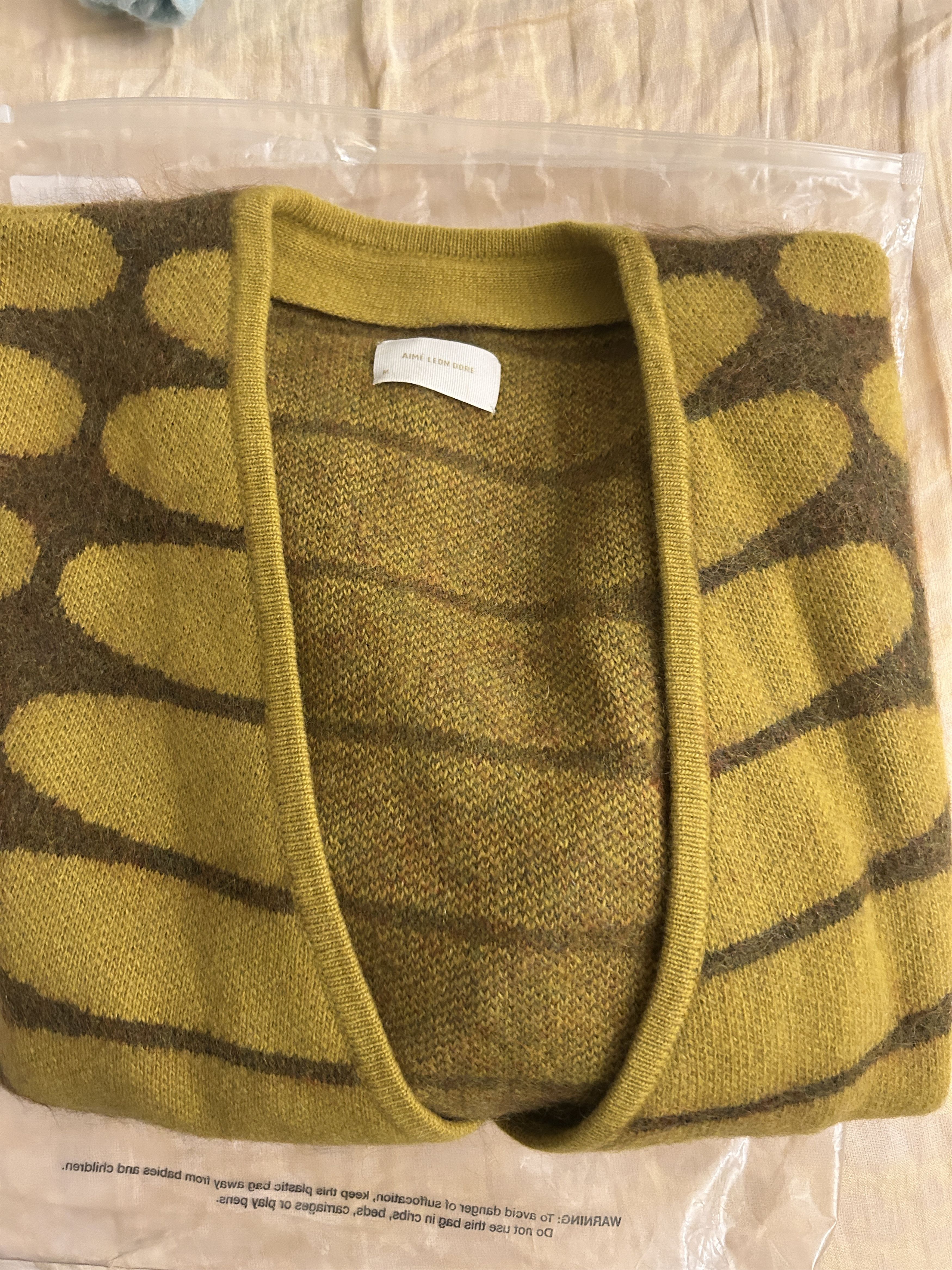 Aime Leon Dore Aime Leon Dore Double Breast Mohair Cardigan Yellow 2023 Size US M / EU 48-50 / 2 - 5 Thumbnail