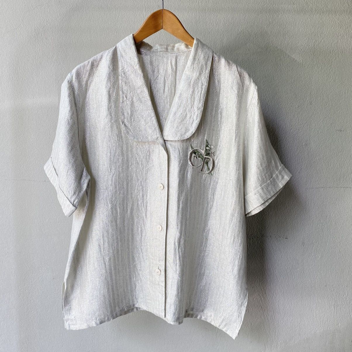 Dior Christian Dior Vintage Cherry Embroidered Blouse Size L / US 10 / IT 46 - 1 Thumbnail