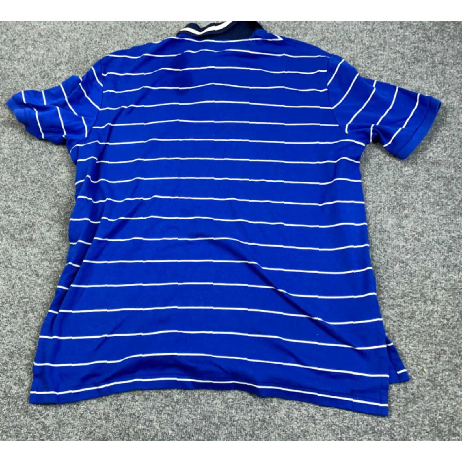Polo Ralph Lauren Polo Ralph Lauren Blue White Striped Polo Shirt Adult XL Embroidered Crest Casual 90s Mens Size US XL / EU 56 / 4 - 2 Thumbnail