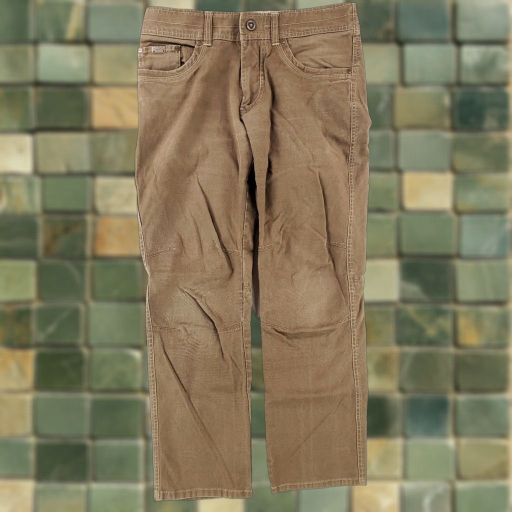 Vintage VINTAGE Kuhl Kanvus Jeans Brown Mens Pants 32 x 30 32 x 29 Actual Inseam 29 Chino Patina Dye Mens Size US 32 / EU 48 - 1 Thumbnail