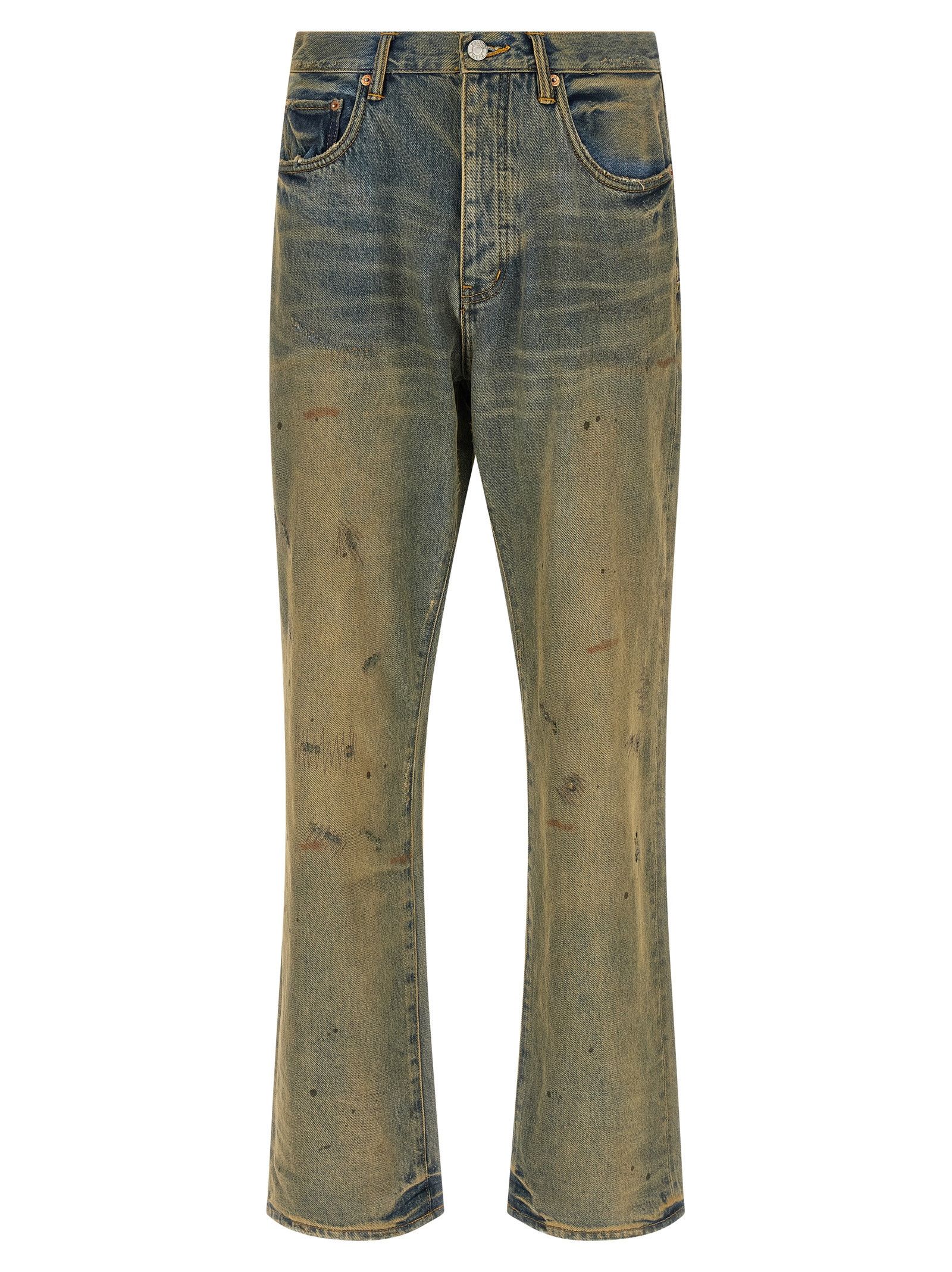 Purple 'P011 Dirty Oil Repair' Jeans Size US 33 - 1 Thumbnail