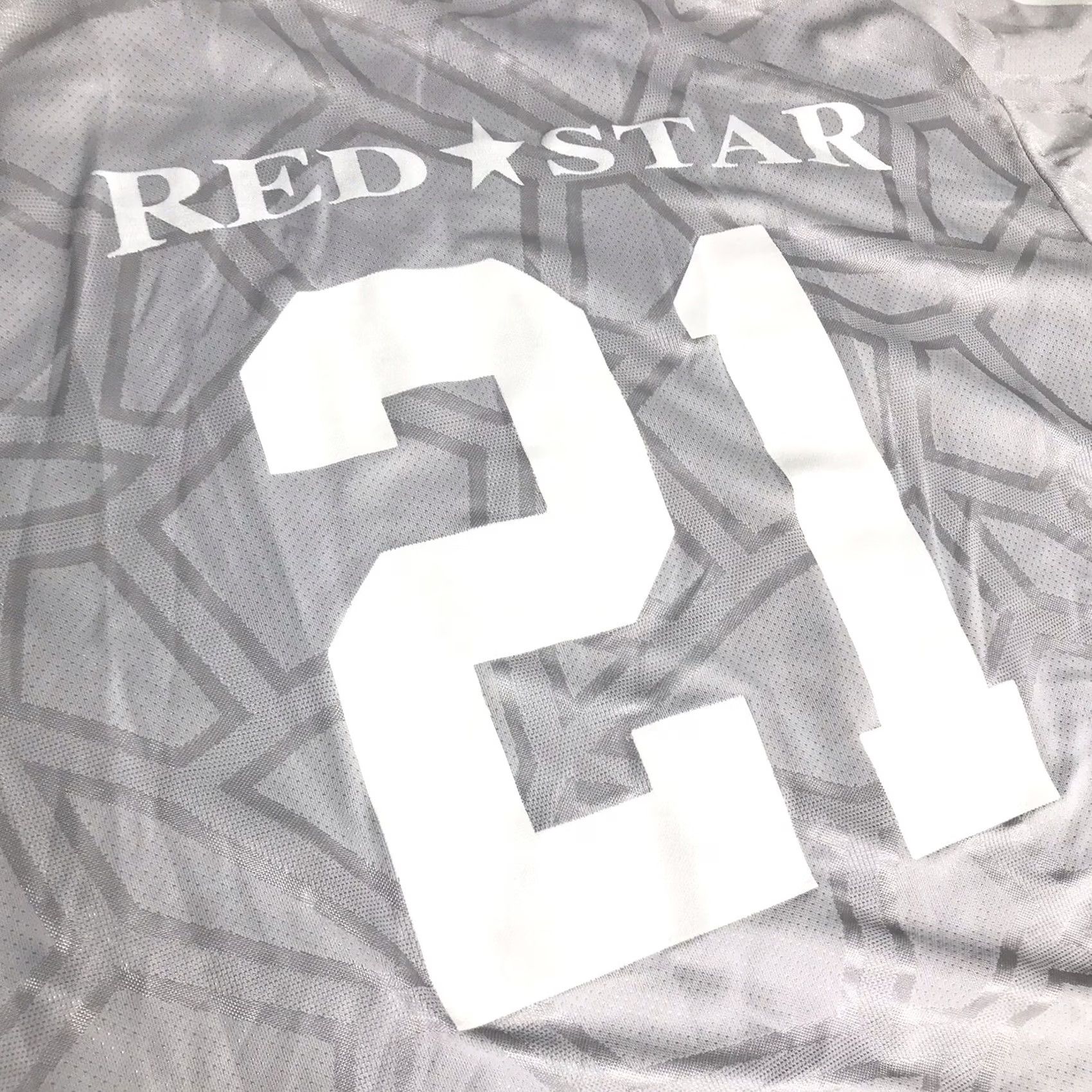 Adidas Adidas Men Gray Red Star #21 Aeroready Performance Football Soccer Jersey M Shirt Size US M / EU 48-50 / 2 - 5 Thumbnail