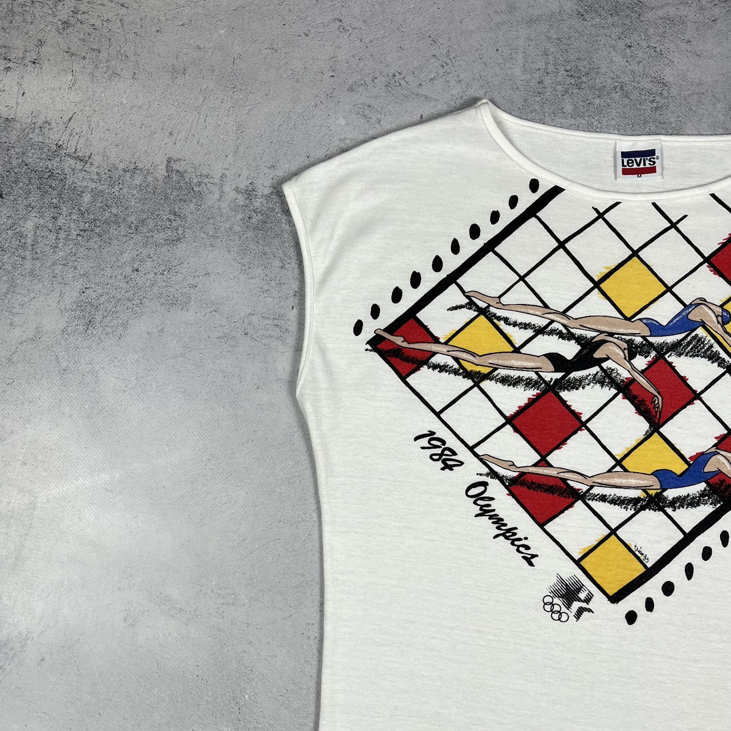 Levi's Vintage Levis Olympic Games Tank Top Sleeveless 1984 Size M / US 6-8 / IT 42-44 - 8 Thumbnail