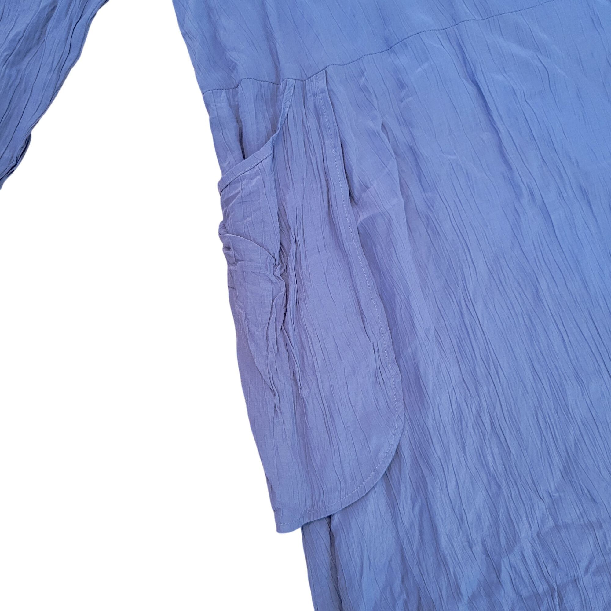 FLAX Flax L Long Sleeve Crinkle Rayon Maxi Dress Pockets Lagenloo Size L / US 10 / IT 46 - 6 Thumbnail