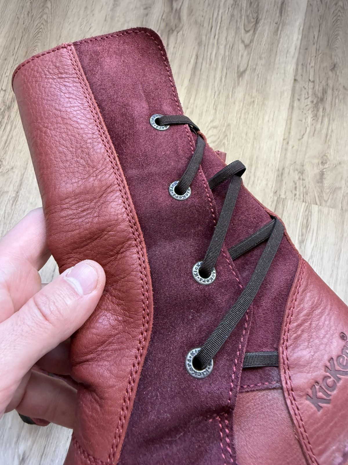 Kickers Kickers Red Leather Avant-Garde Back Lace Boots EU 38 Size US 7.5 / IT 37.5 - 21 Thumbnail