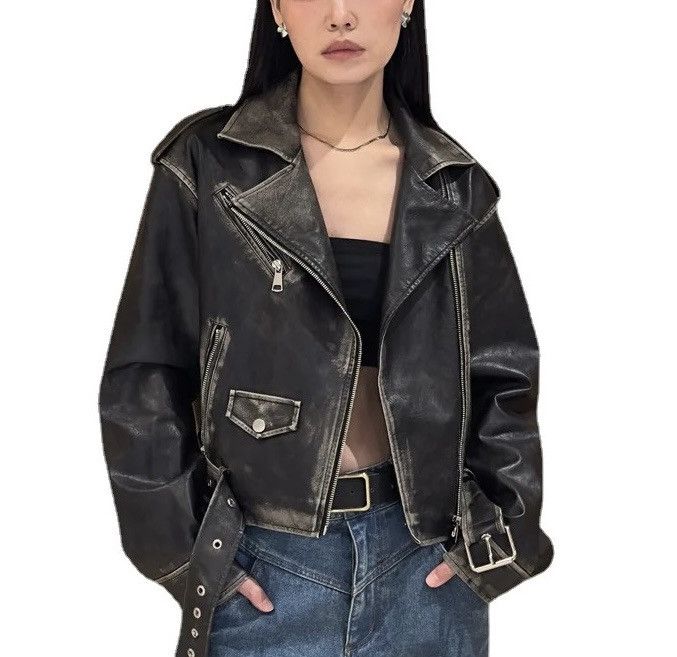 Designer × Vintage Spring Faux Leather Streetwear Vintage Women Zipper Jacket Size M / US 6-8 / IT 42-44 - 1 Thumbnail