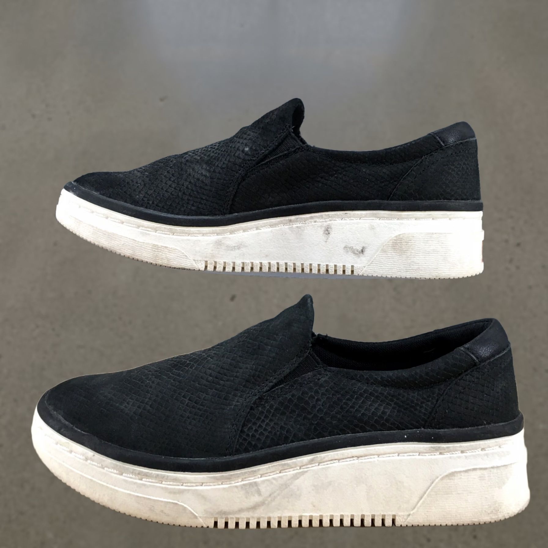 Vintage Dr Scholl's Sneakers Womens 7.5M Black Everywhere Platform Slip On Snake Embossed Shoes Casual Size US 8 / IT 38 - 1 Thumbnail