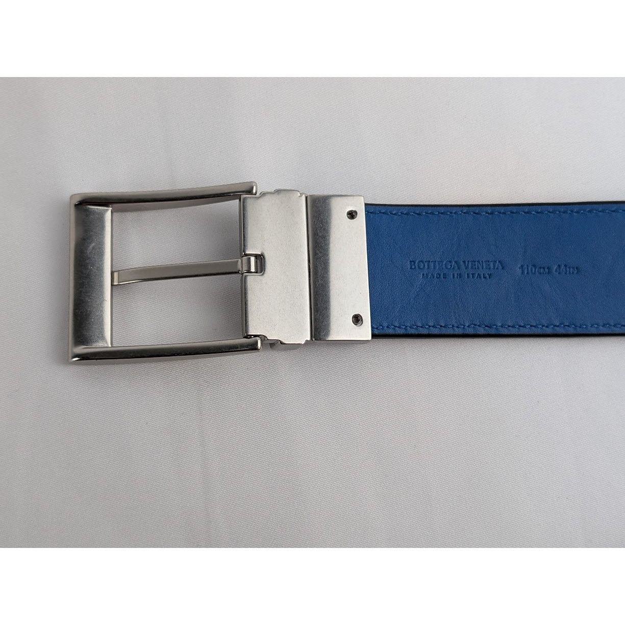 Bottega Veneta o1rshd1 Size: 110 / Intrecciato Belt in Nero / Silver Size 44 - 4 Thumbnail