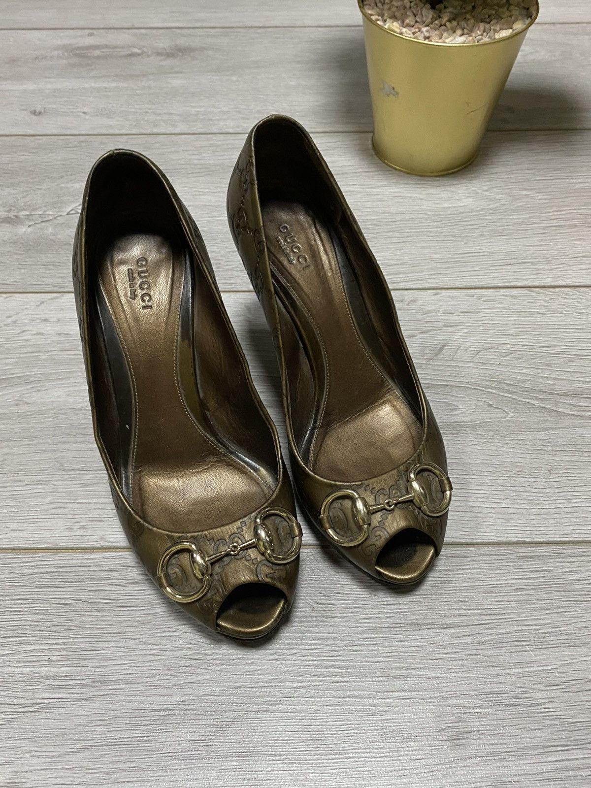 Gucci Gucci horse-bit monogram GG leather heels shoes Size US 8 / IT 38 - 2 Thumbnail