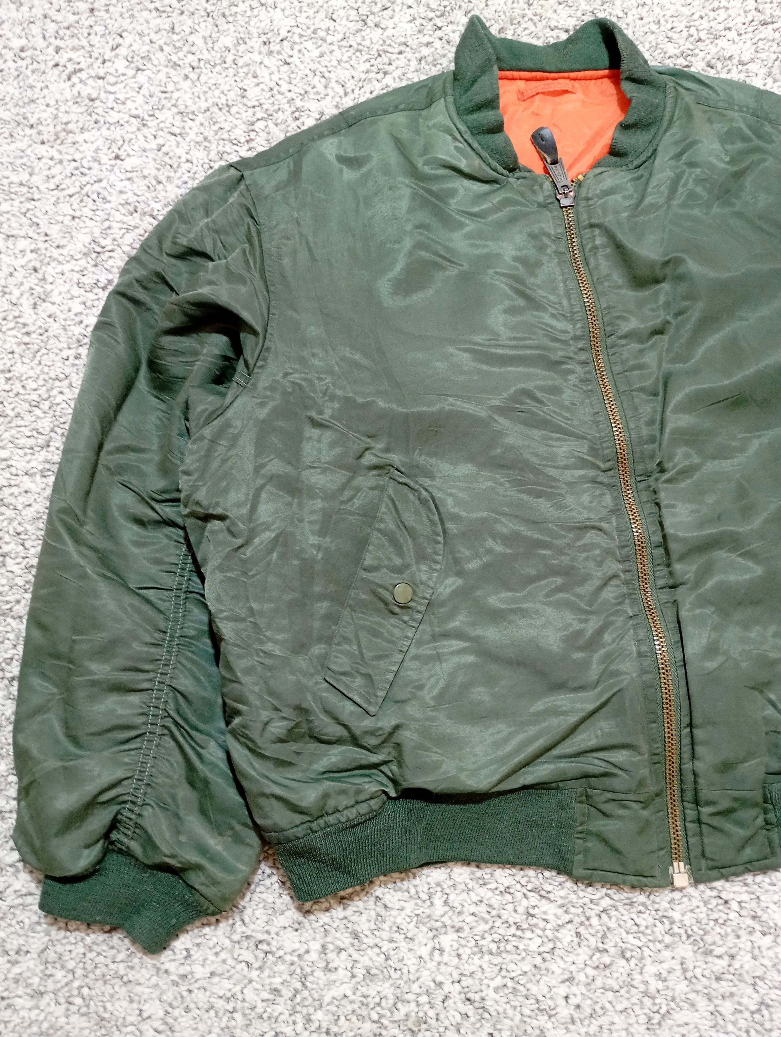 Alpha Industries 90s Ma1 Flyer Green Vintage Bomber Alpha L Jacket Oversize Size US L / EU 52-54 / 3 - 5 Thumbnail