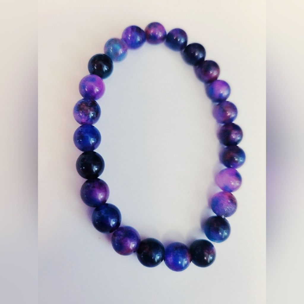 Handmade Natural Sugilite Crystal Beaded Bracelet 7.25" Size ONE SIZE - 2 Thumbnail