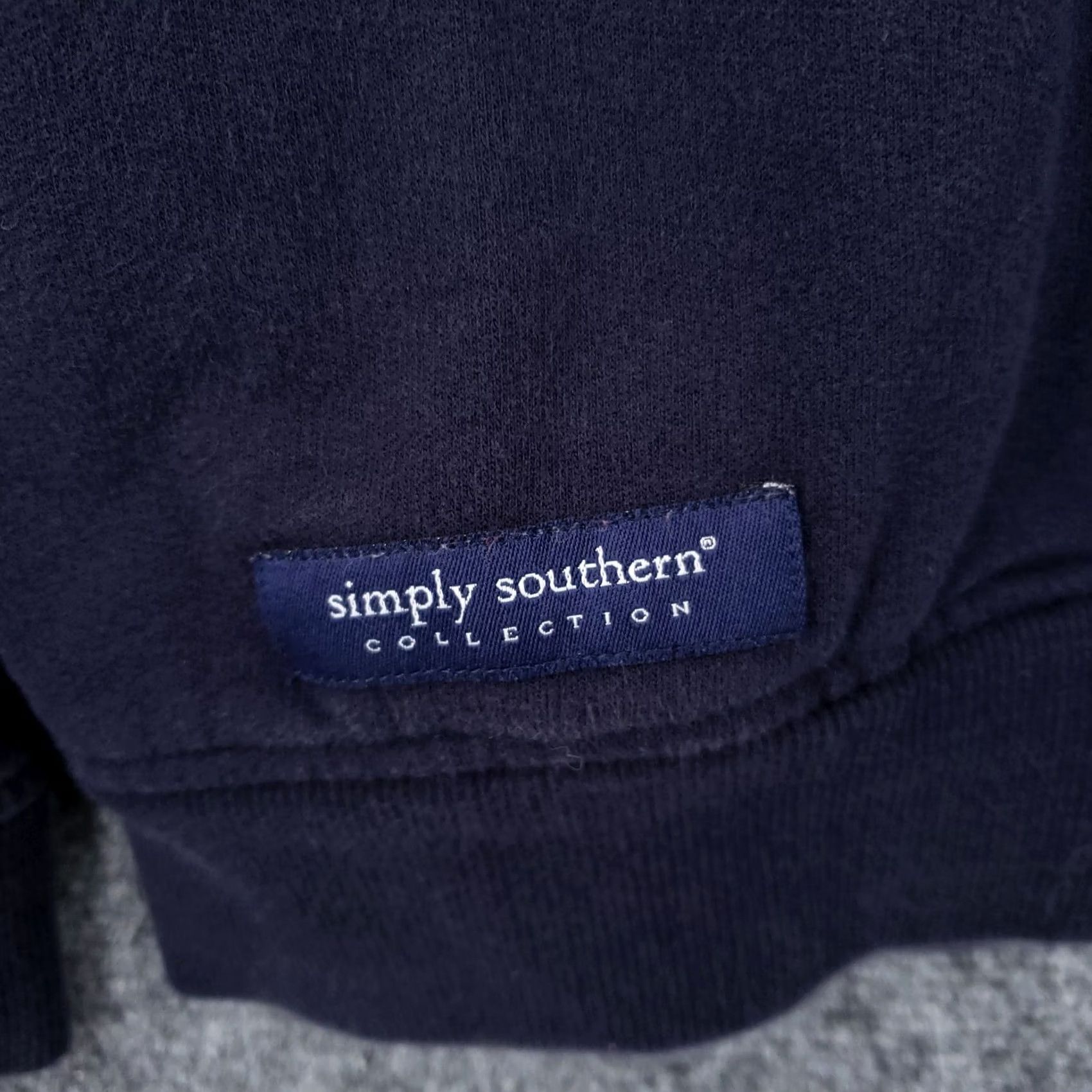 Vintage Simply Southern Sweatshirt Womens M Medium Blue Quarter Zip Fish Elbow Patch Size M / US 6-8 / IT 42-44 - 5 Thumbnail