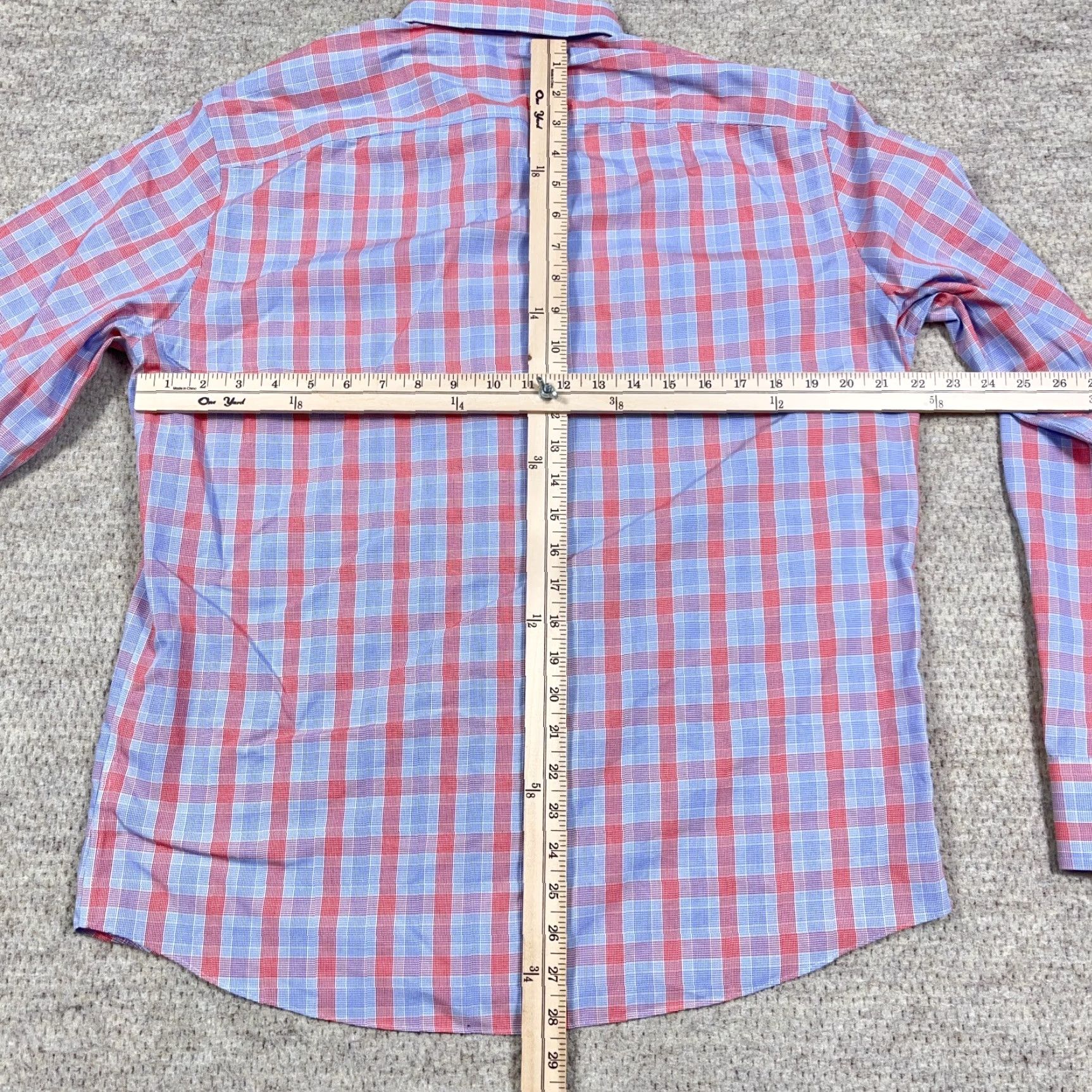 UNTUCKit UNTUCKit Shirt Men L Blue Plaid Button-Up Dress Casual Poplin Cotton Shirt Size US L / EU 52-54 / 3 - 4 Thumbnail
