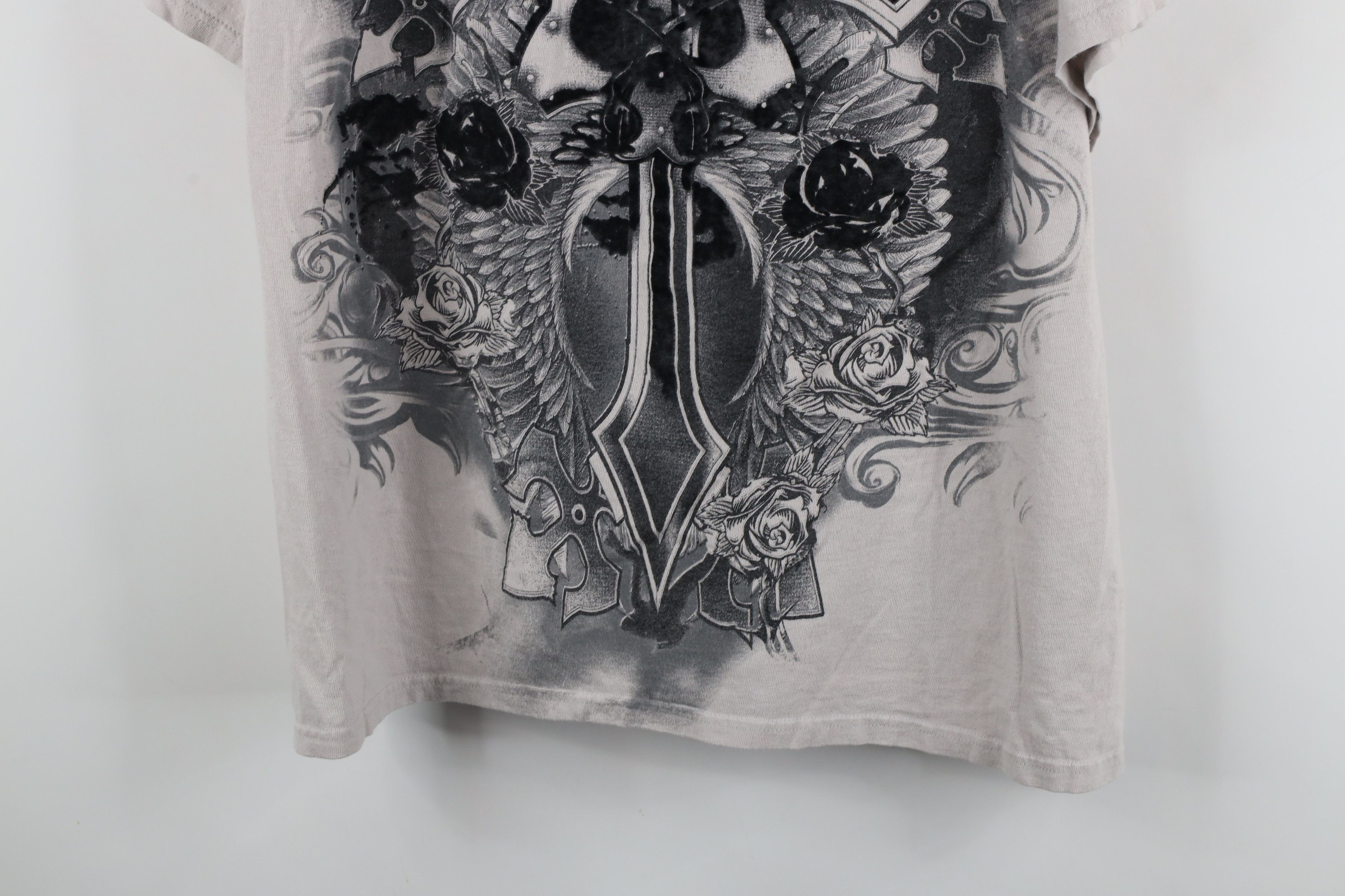 Vintage Vintage Y2K Streetwear Cross Skull Flower UFC MMA T-Shirt Size US XL / EU 56 / 4 - 3 Thumbnail