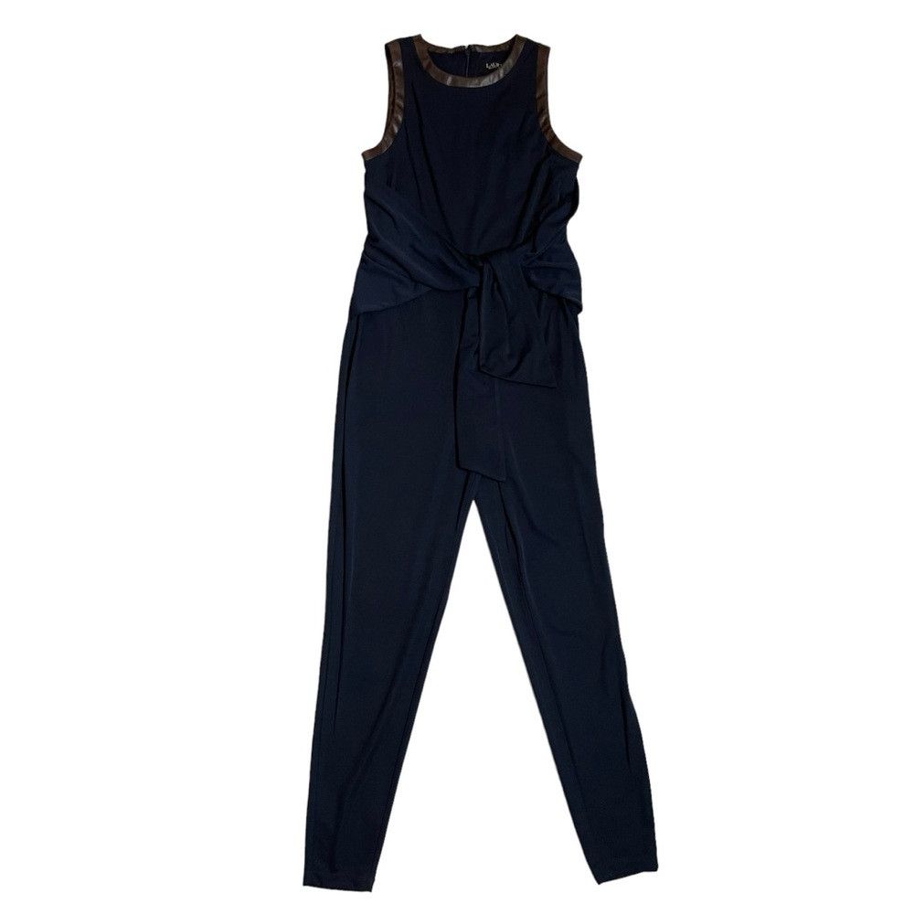 Ralph Lauren NWT New $245 Ralph Lauren Tie-Front Sleeveless Navy Jumpsui Size 26" / US 2 / IT 38 - 2 Thumbnail