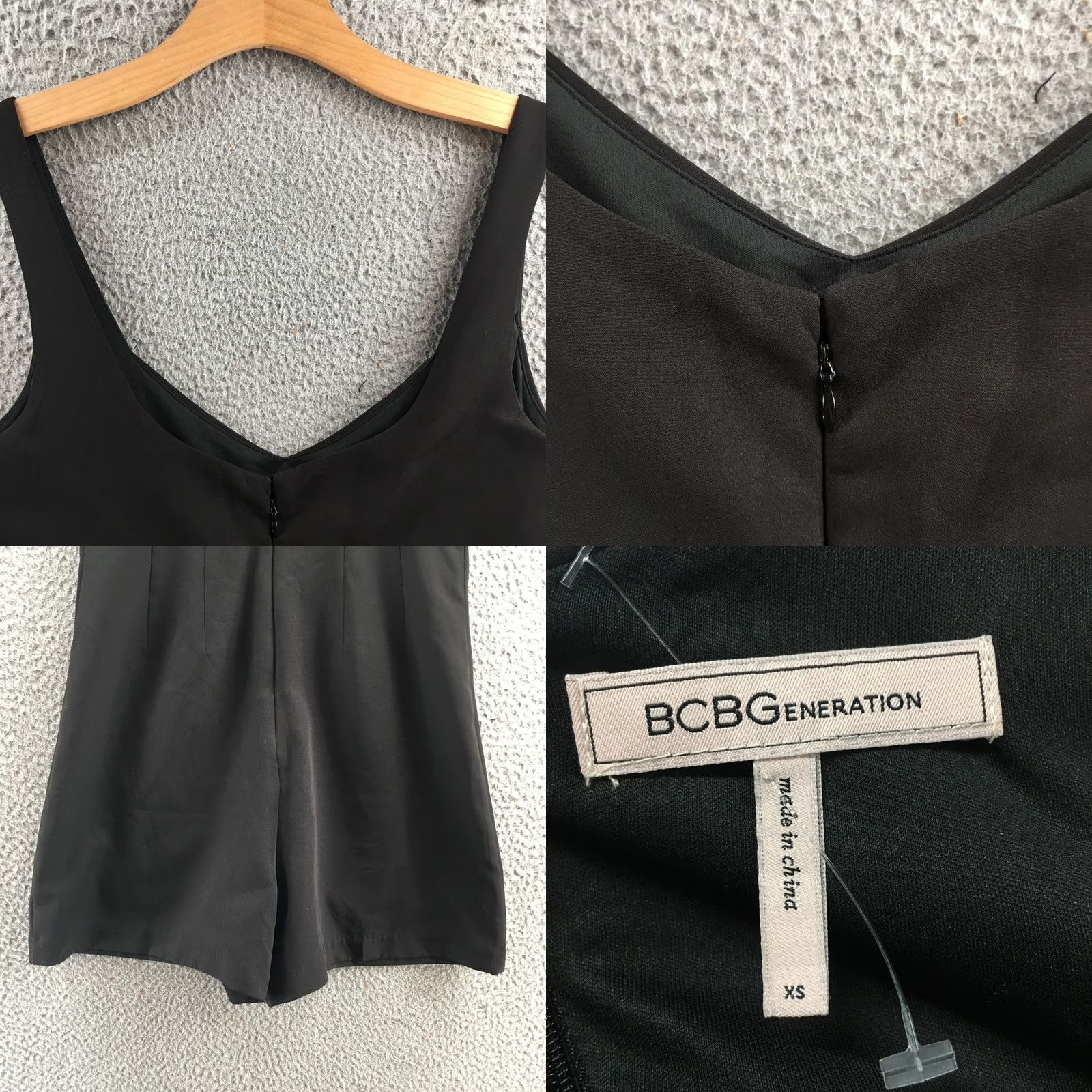 BCBGeneration BCBGeneration Romper Womens XS Black Sleeveless V-Neck Back Zip Short Casual Size 26" / US 2 / IT 38 - 10 Thumbnail