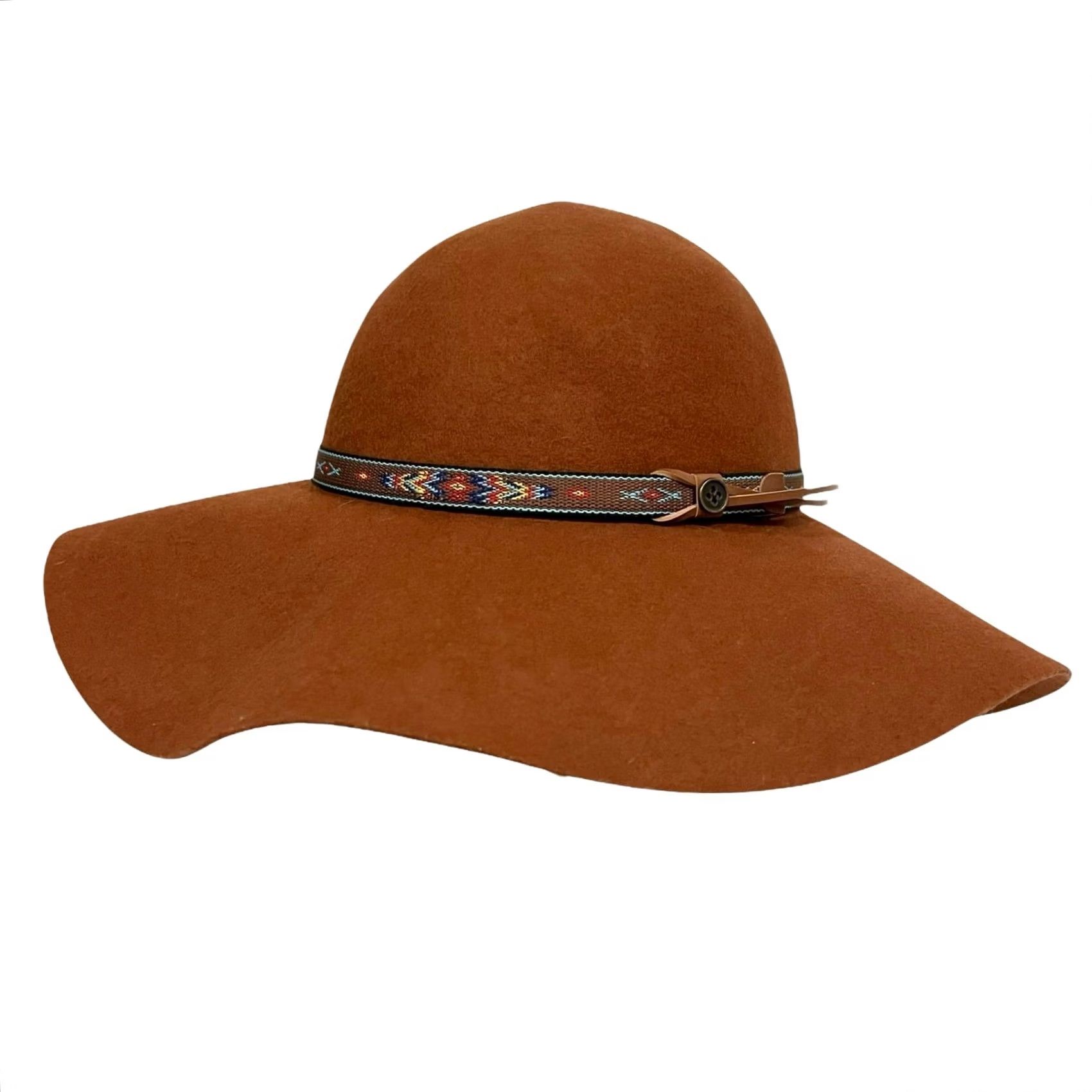 Vintage Fallen Broken Street Hat Wool Wide Brim Floppy Boho Hippie Western Sz M/L Wool Brown Women Hat Size ONE SIZE - 2 Thumbnail