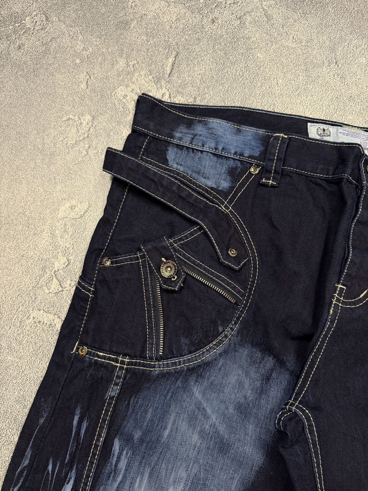 Other Y2K Archive Distressed Jeans Denim Heavy Stitch LGB Style Size US 42 / EU 58 - 4 Thumbnail