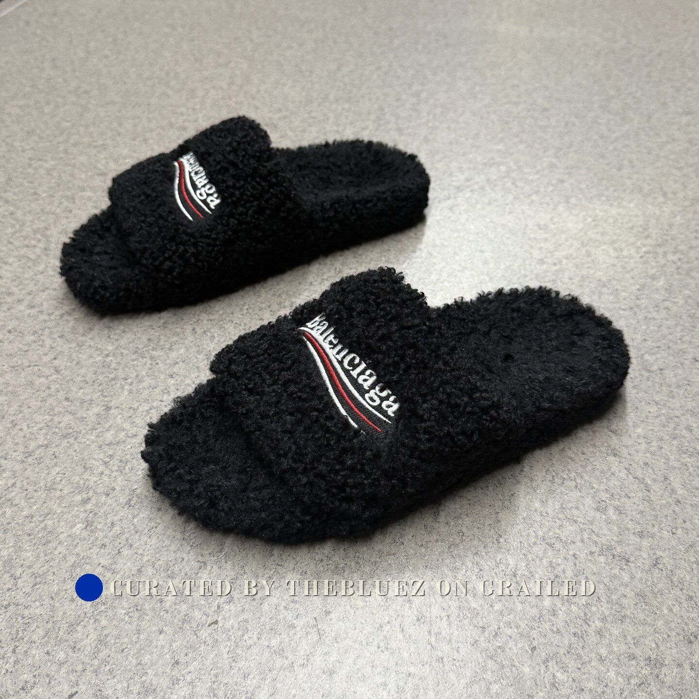 Balenciaga Balenciaga Furry Black Teddy Slippers Size US 8 / IT 38 - 1 Thumbnail