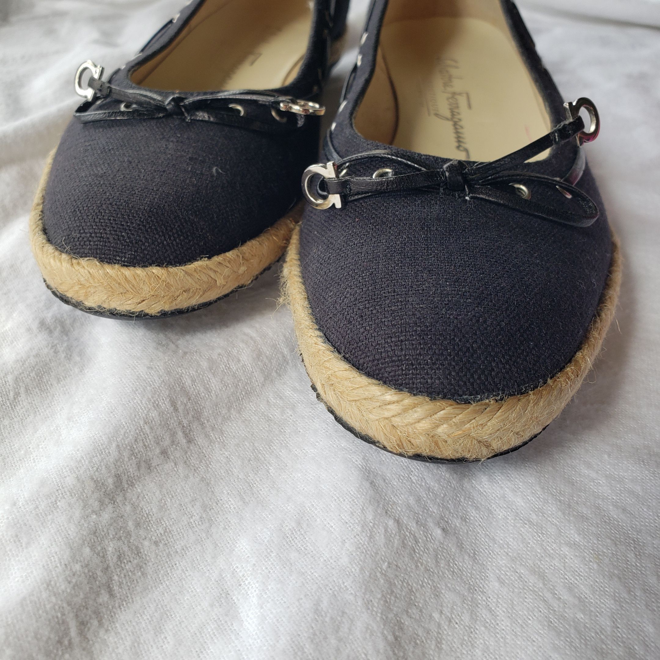 Salvatore Ferragamo Salvatore Ferragamo Black Canvas Espadrilles Ballet Flats Size US 6 / IT 36 - 5 Thumbnail