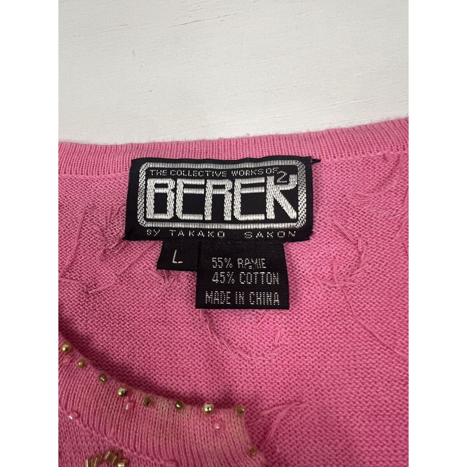 Other VTG Collective Works Of Berek 2 Clovers Pink Lucky Sweater Size L / US 10 / IT 46 - 3 Thumbnail