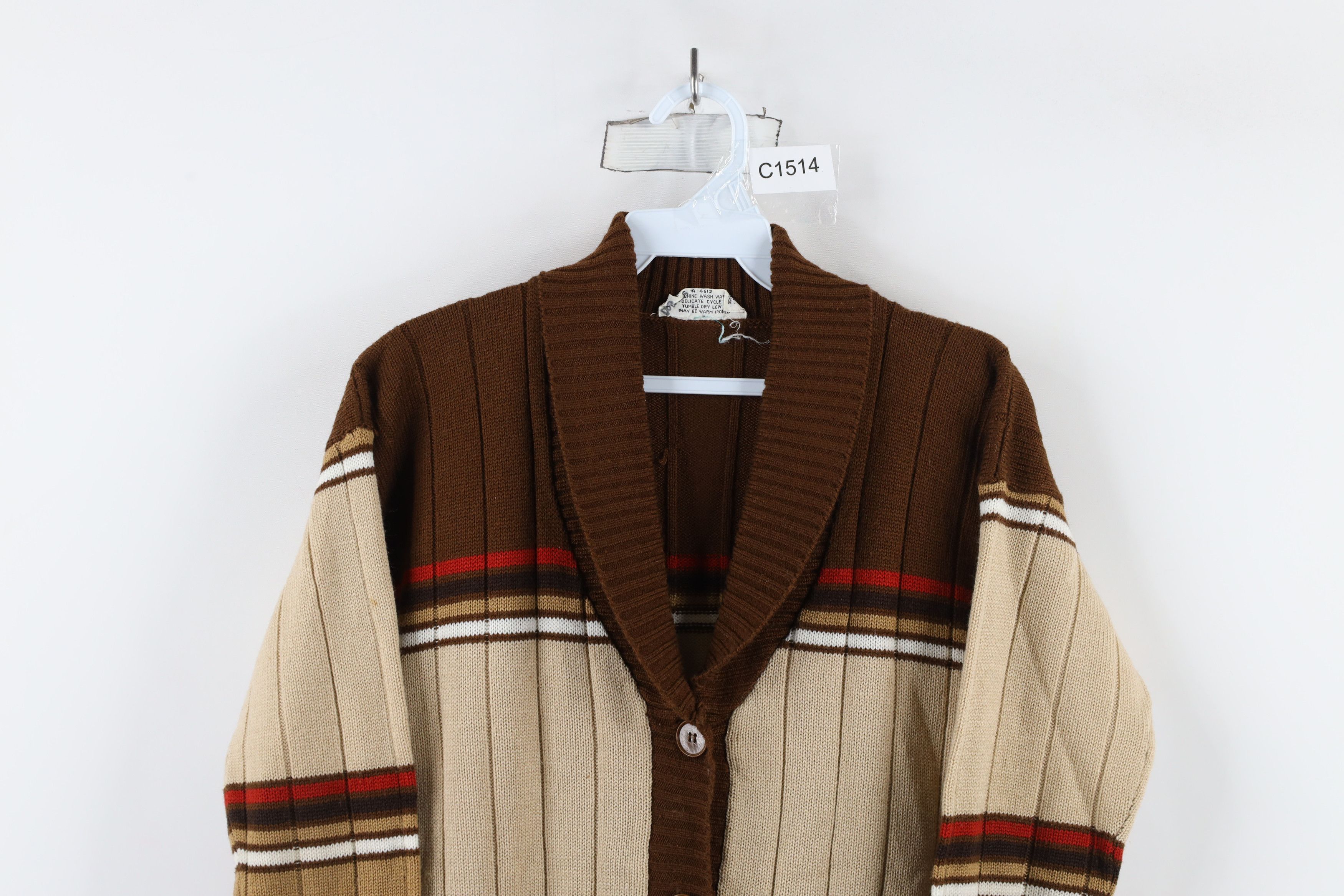 Vintage Vintage 70s Mid Century Modern MCM Shawl Cardigan Sweater Size M / US 6-8 / IT 42-44 - 2 Thumbnail