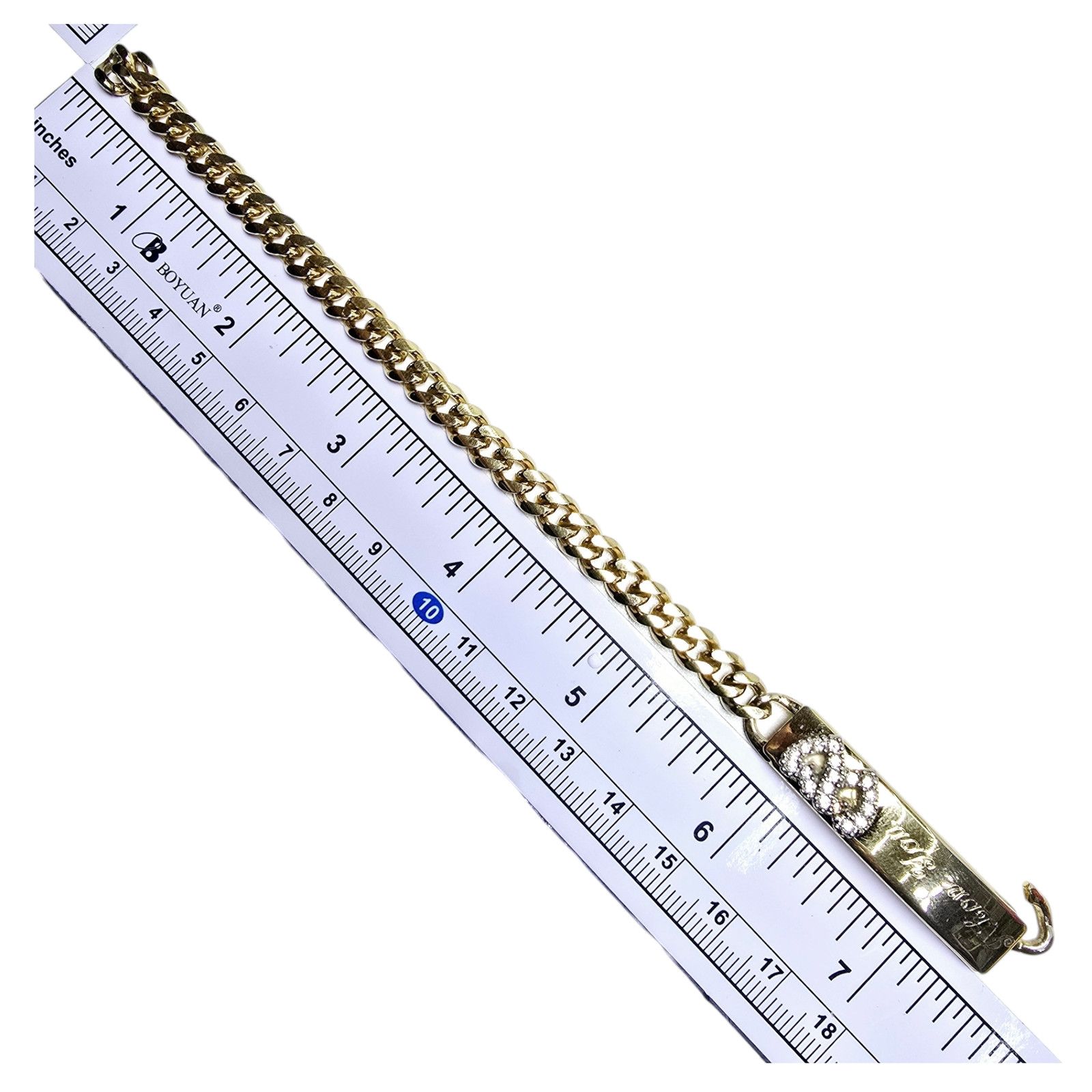 Champion JB Champion Engraved I Love You Cz Double Heart ID Bracelet Size ONE SIZE - 6 Thumbnail