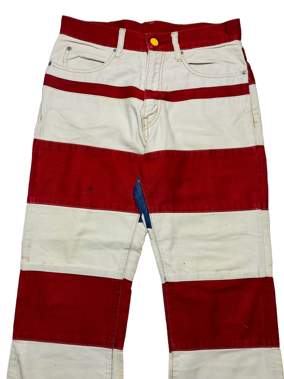 1990s Hysteric Glamour - Prisoner America Flag Flared Pants