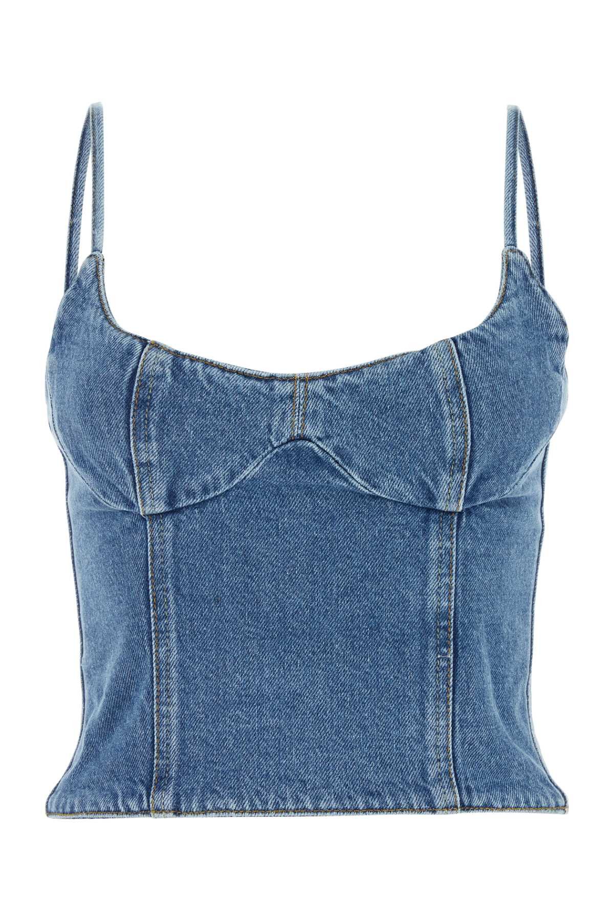 image of Magda Butrym Denim Top in Exotic, Women's (Size Medium)
