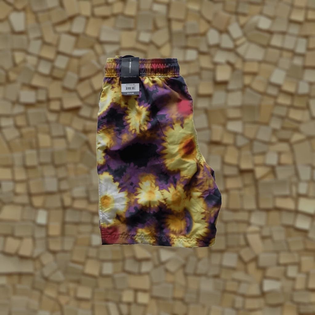 Vintage VINTAGE NO BOUNDARIES 7" Trunks Swim Shorts MENs SZ S ALL OVER PRINT AOP Y2K VTG Board 90s Size US 29 - 1 Thumbnail