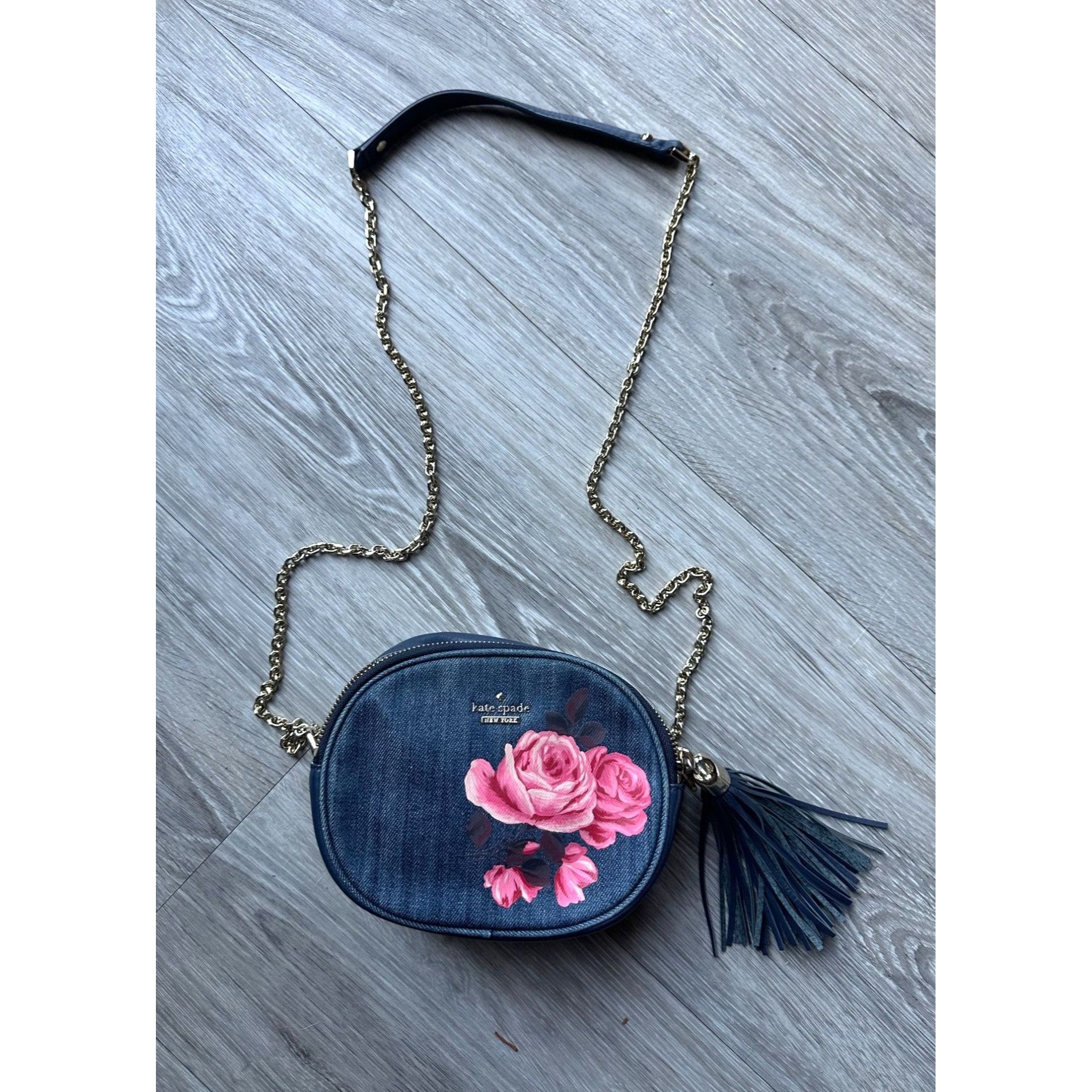 Kate Spade Kate Spade Emerson Place Rose Denim Tinley Crossbody Bag wit Size ONE SIZE - 10 Thumbnail