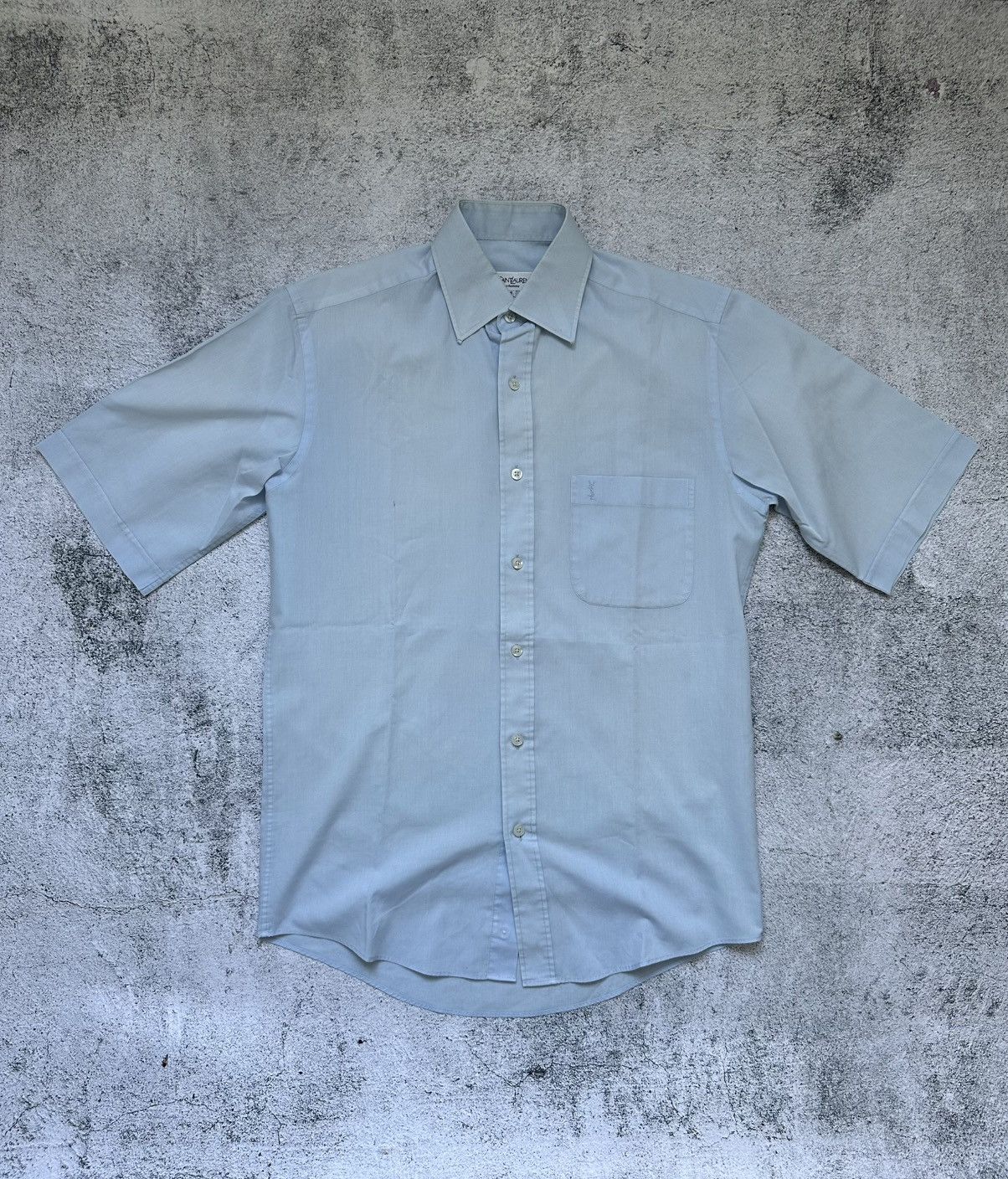 Yves Saint Laurent Vintage Yves Saint Laurent Shirts Sky Blue Logo Size US M / EU 48-50 / 2 - 1 Thumbnail
