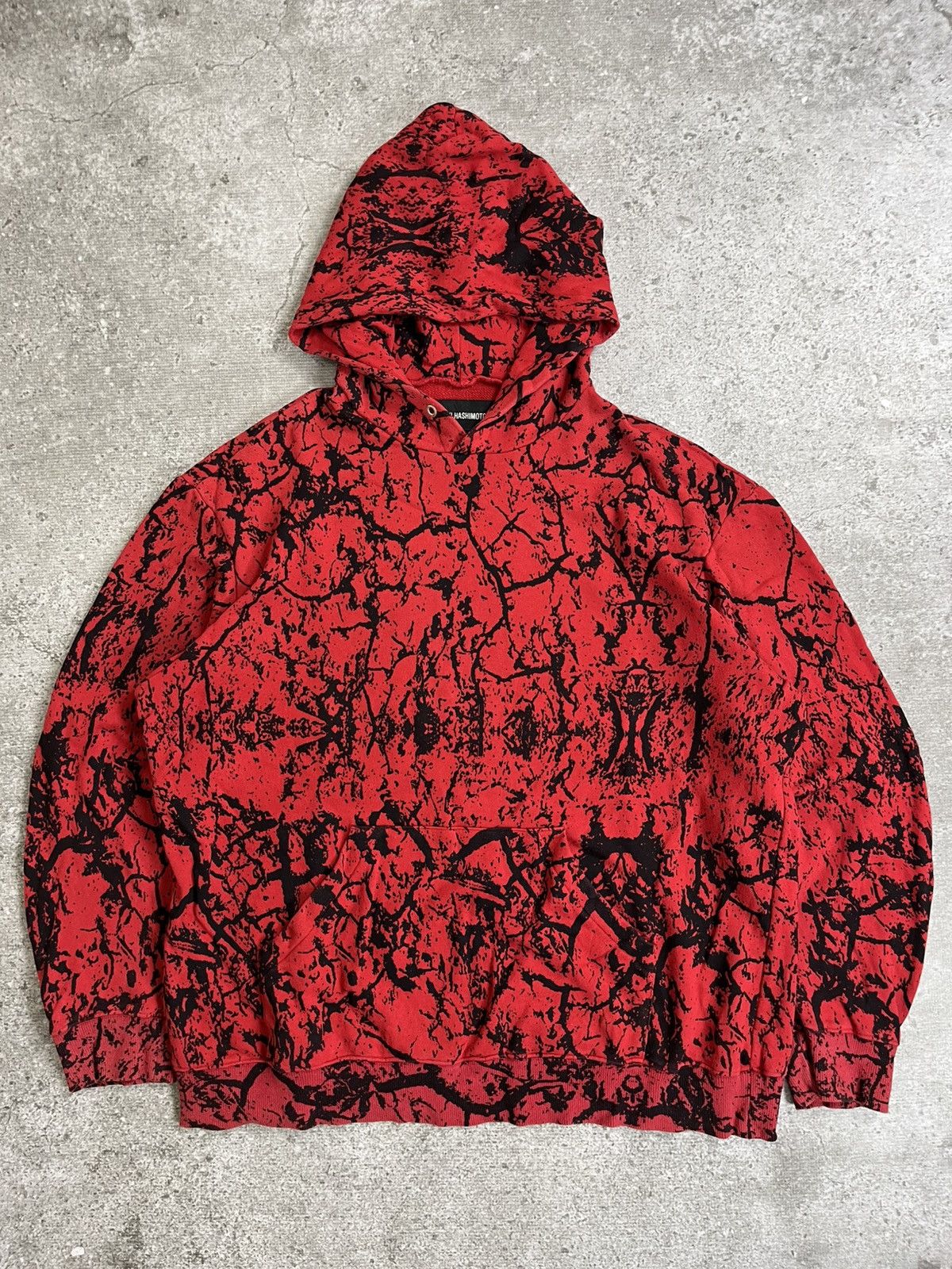Japanese Brand Yuki Hashimoto Crack Pattern Hoodie Size US XL / EU 56 / 4 - 1 Thumbnail
