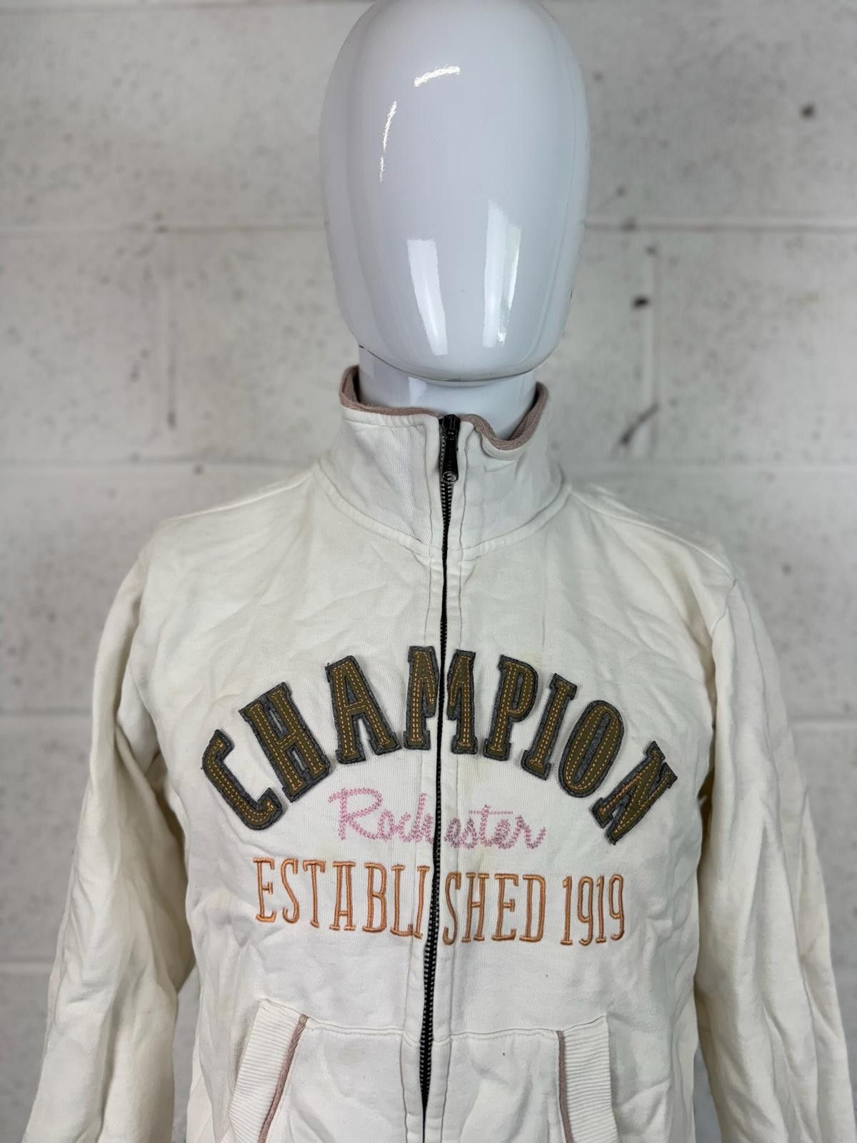 Champion Champion White Brown Full Zip Jacket Mens Size M Size US M / EU 48-50 / 2 - 4 Thumbnail