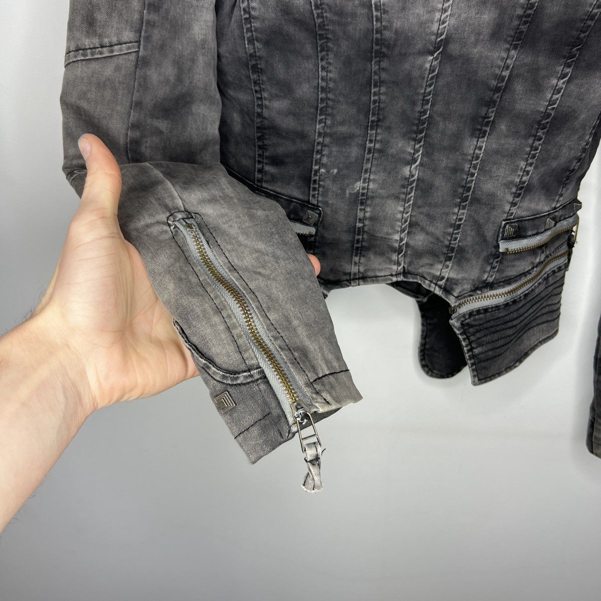 If Six Was Nine Vintage zippers punk goth denim 90s Y2K jacket 🧛🏻‍♀️ opium Size M / US 6-8 / IT 42-44 - 10 Thumbnail