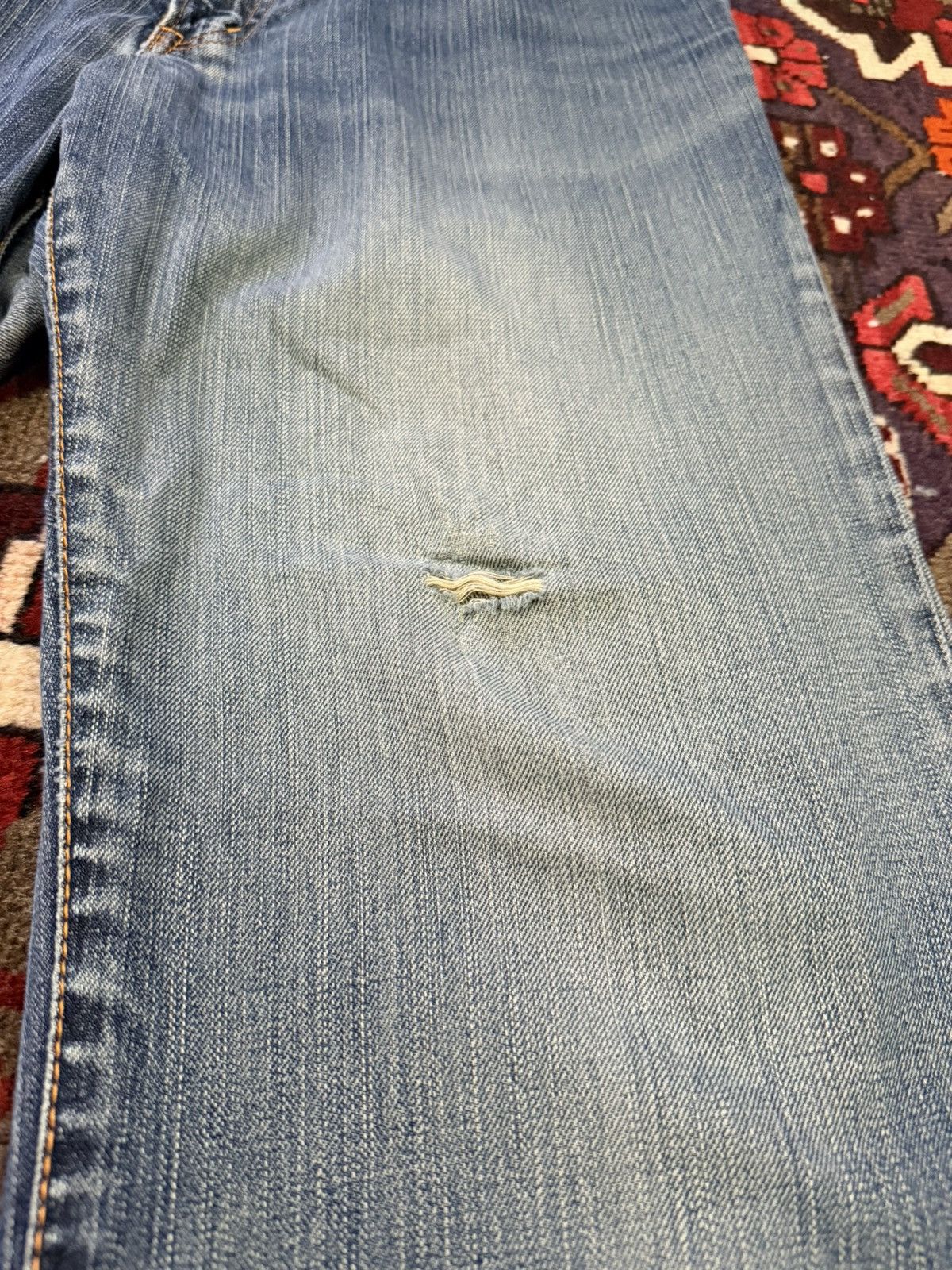 Japanese Brand Edwin 504 Distressed Straight Fit Japanese Brand Jeans Size US 36 / EU 52 - 6 Thumbnail