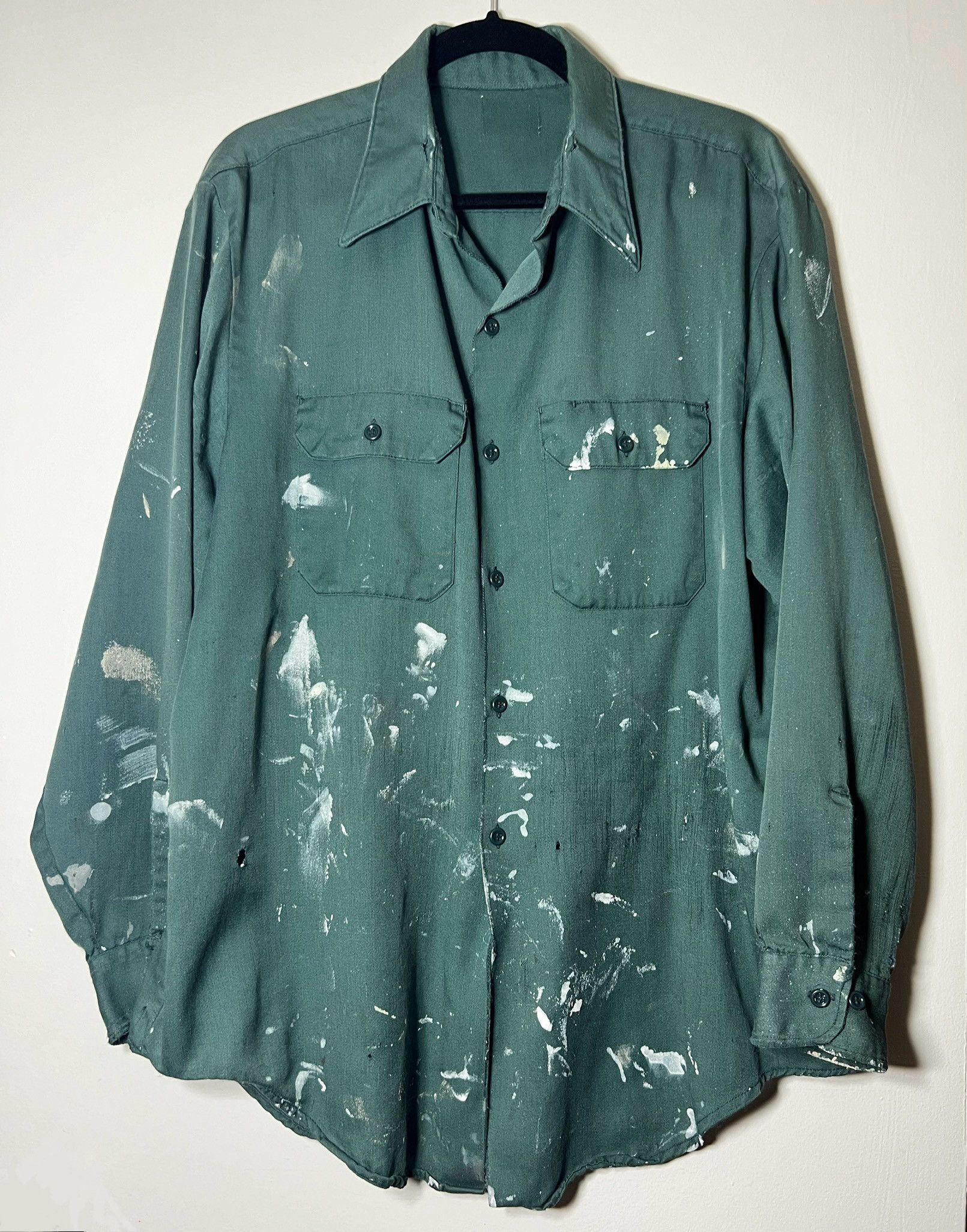 Other × Vintage Vintage Very Thin Painters Long Sleeve Button Up Shirt Size US L / EU 52-54 / 3 - 1 Thumbnail