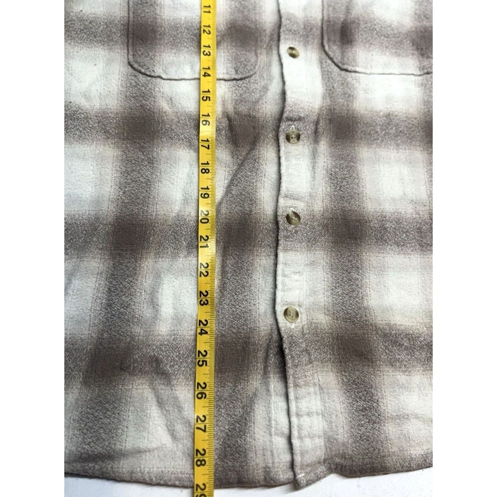 Abercrombie & Fitch Abercrombie & Fitch Plaid Heavy Flannel Shirt Jacket Shacket Beige Mens LT Button-Up Long Sleeve Pocketed Lightweight? No, heavyweight. Size US L / EU 52-54 / 3 - 5 Thumbnail