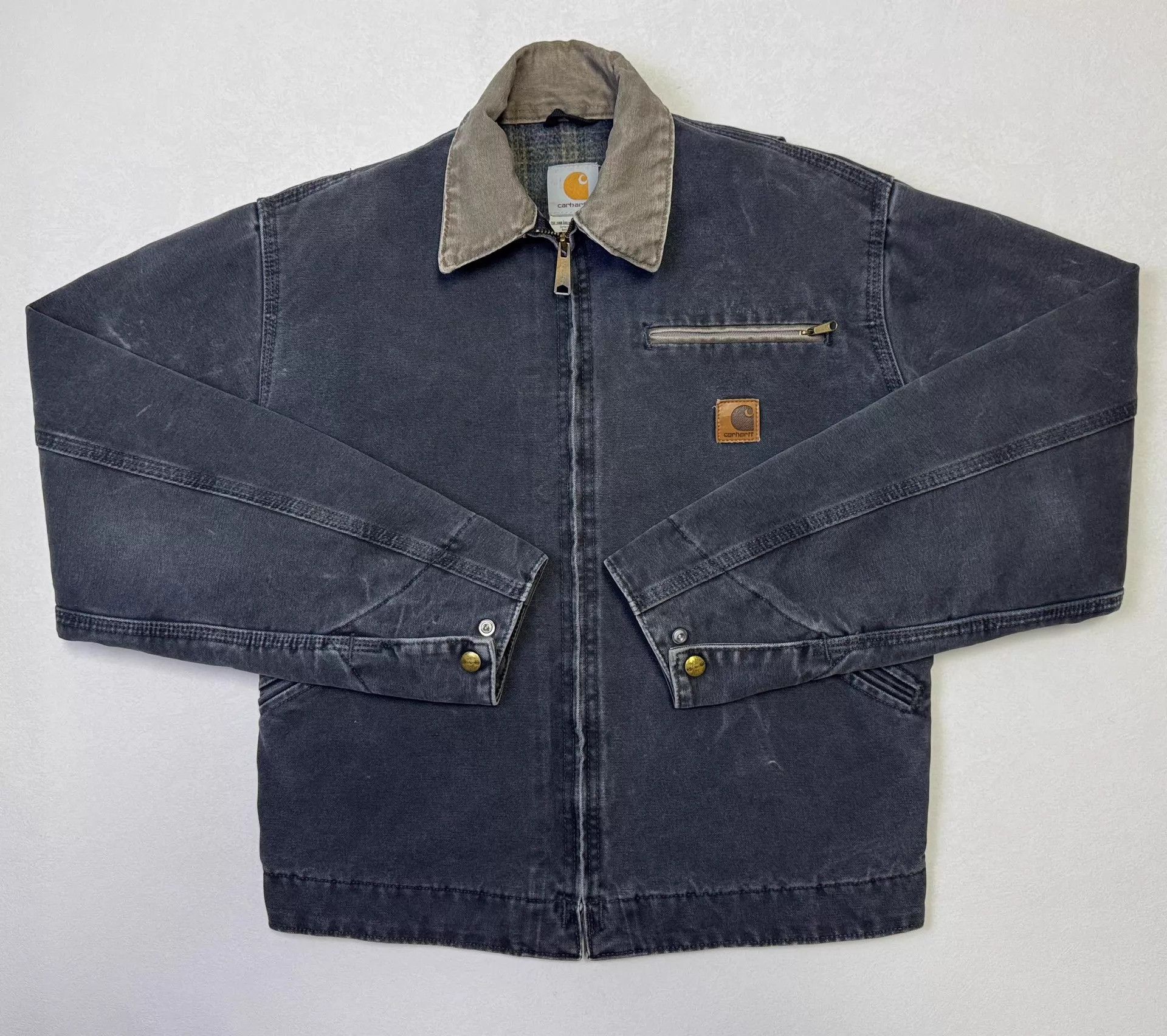 Carhartt Carhartt J97 S Gasoline Blue Color Block Collar 2003 USA Size US S / EU 44-46 / 1 - 1 Thumbnail