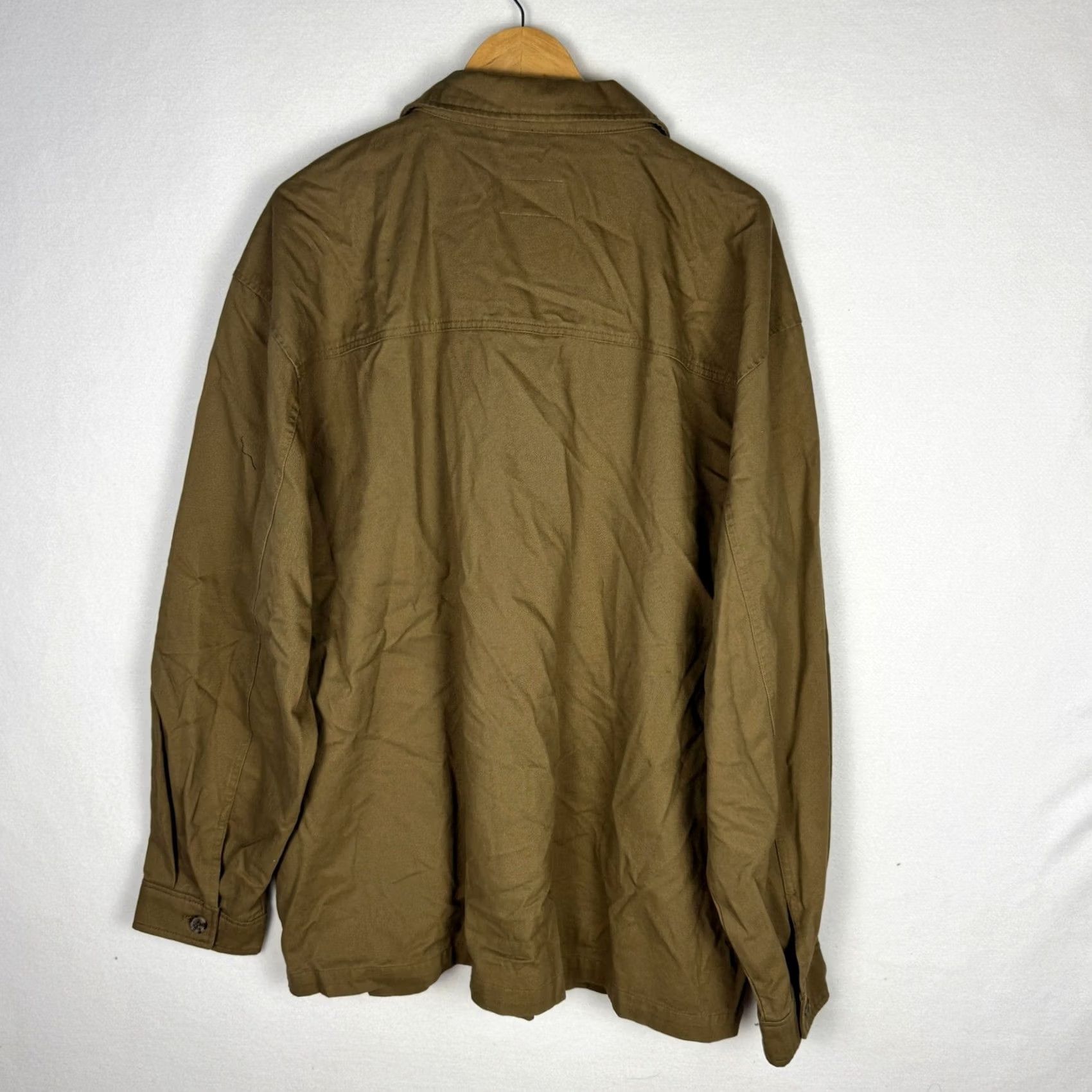 Vintage Mode of One Brown Cotton Button Up Shirt Jacket XXL Mens Size US XXL / EU 58 / 5 - 2 Thumbnail