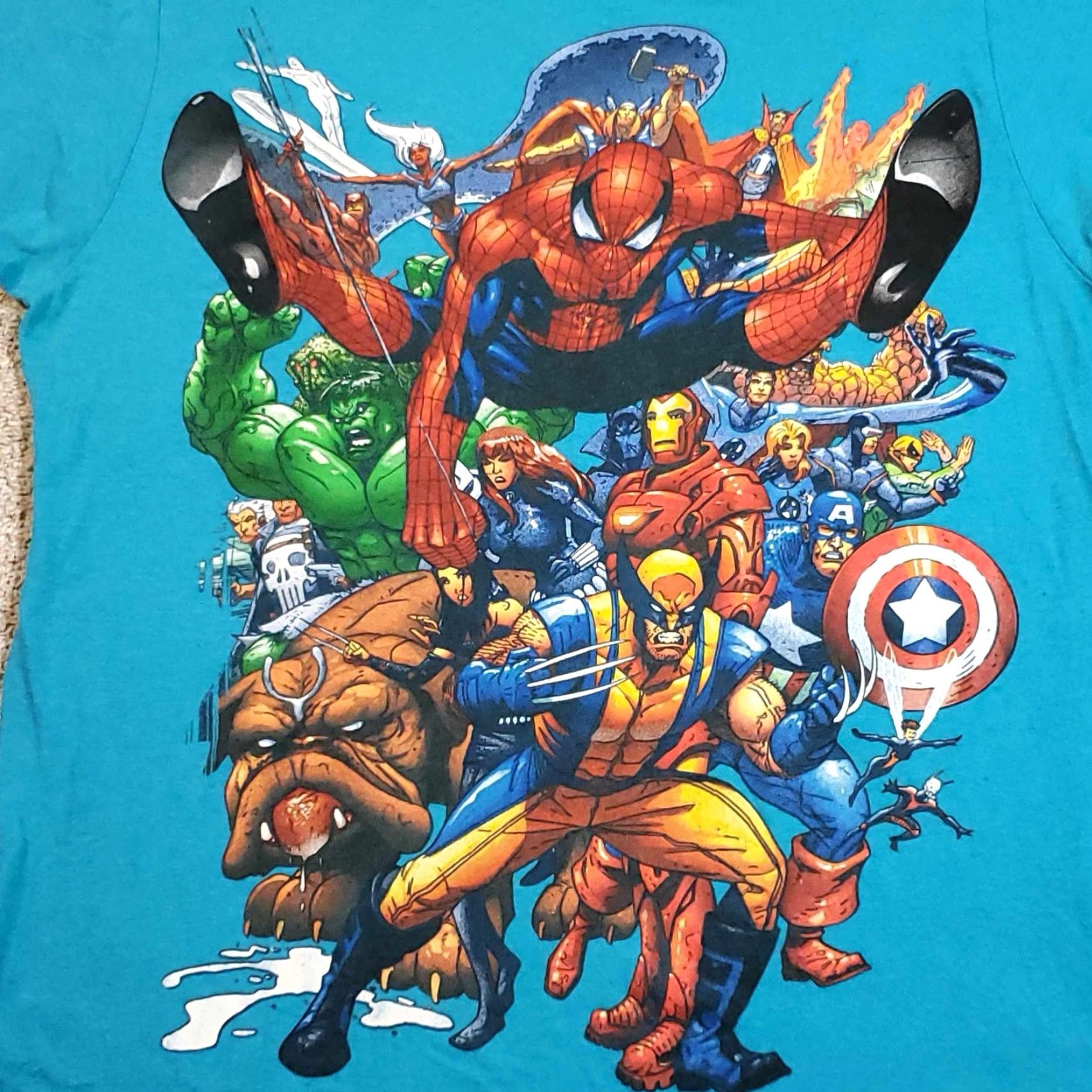 Vintage VINTAGE Marvel Mad Engine Shirt Blue L Men T-Shirt Crew Neck Short Sleeve Size US L / EU 52-54 / 3 - 2 Thumbnail