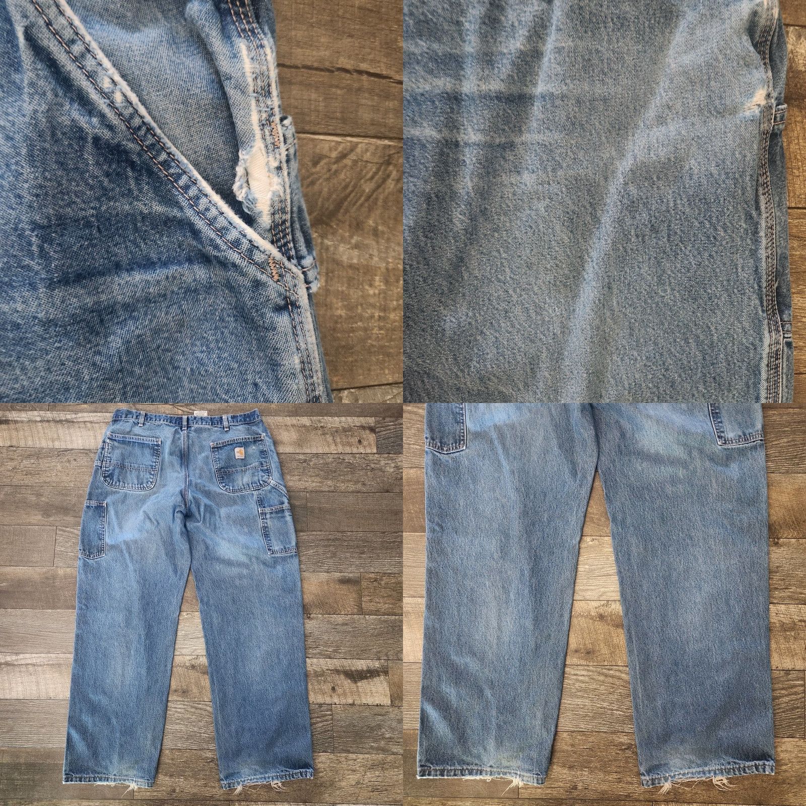 Carhartt Carhartt FR Jeans Mens 38x32 Carpenter Blue Cat 2 2112 Distressed Denim Straight Jeans Mens Blue Cat 2 2112 FR Denim Distressed Denim Size US 38 / EU 54 - 8 Thumbnail