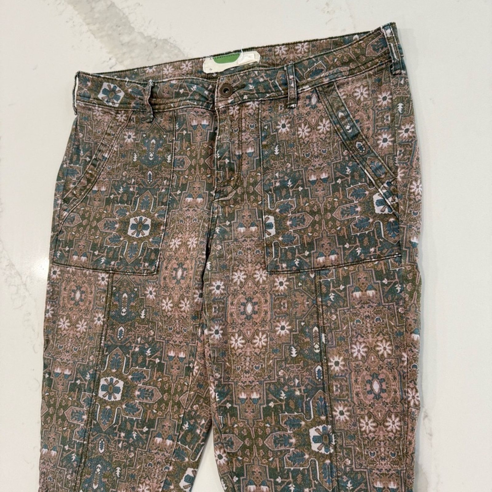 Anthropologie Anthropologie Cadet Slim Utility Pants Women’s 28 Tan Aztec Size 28" / US 6 / IT 42 - 3 Thumbnail
