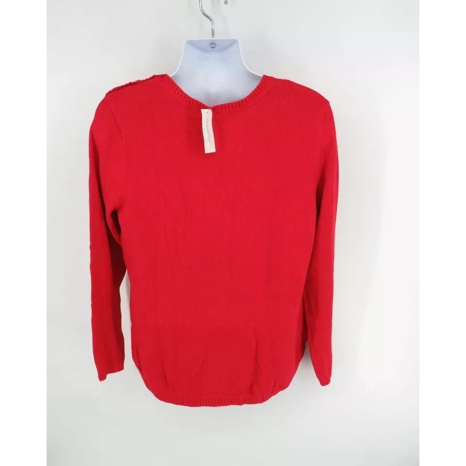 Charter Club Charter Club Red Cable Knit Sweater Gold Button Shoulder XL Size XL / US 12-14 / IT 48-50 - 4 Thumbnail