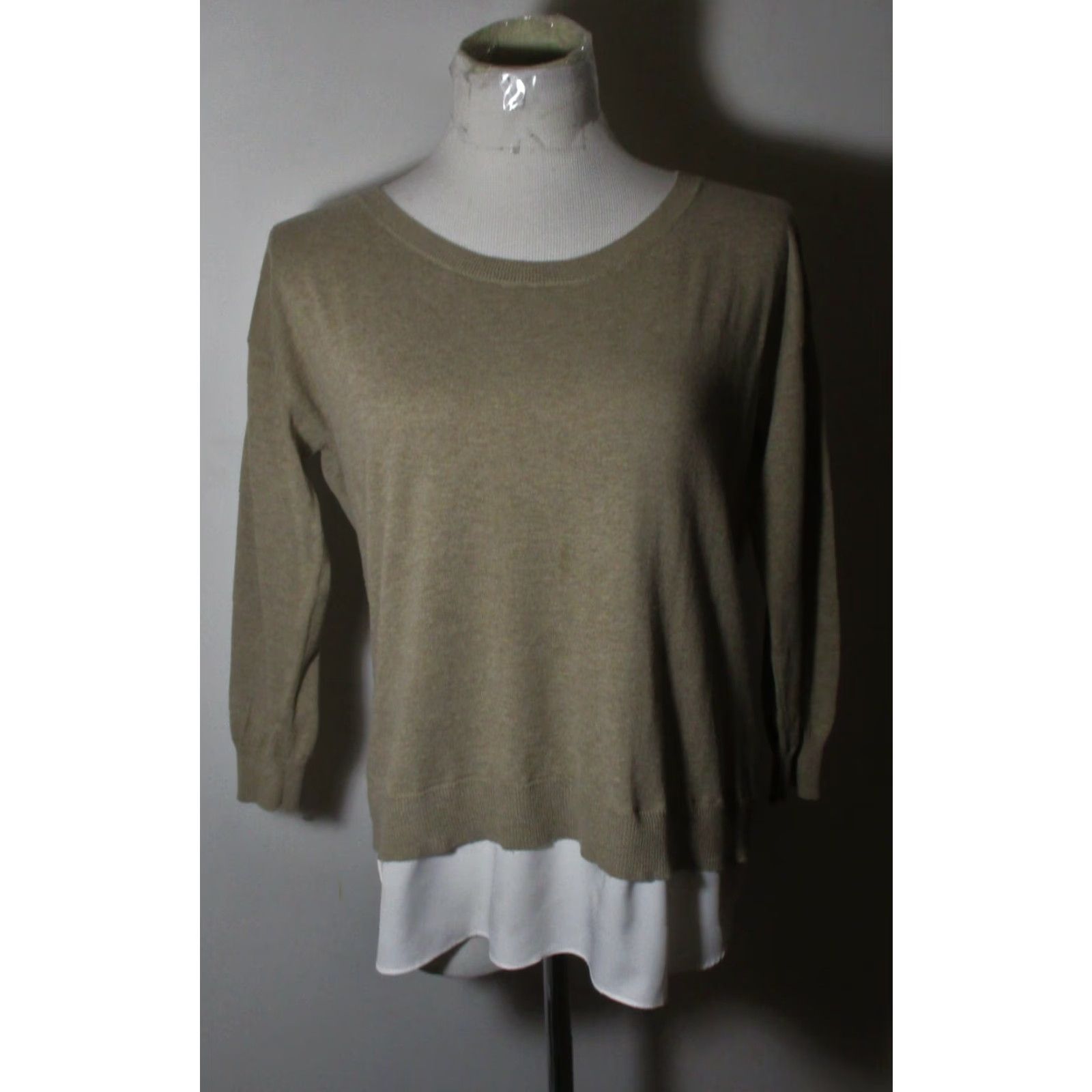 Ralph Lauren LAUREN Ralph Lauren Top Shirt Women Tan Cotton Modal Blend M Long Sleeve Boat Neck Casual Modern Fits Regular Vintage No N/A Size M / US 6-8 / IT 42-44 - 2 Thumbnail