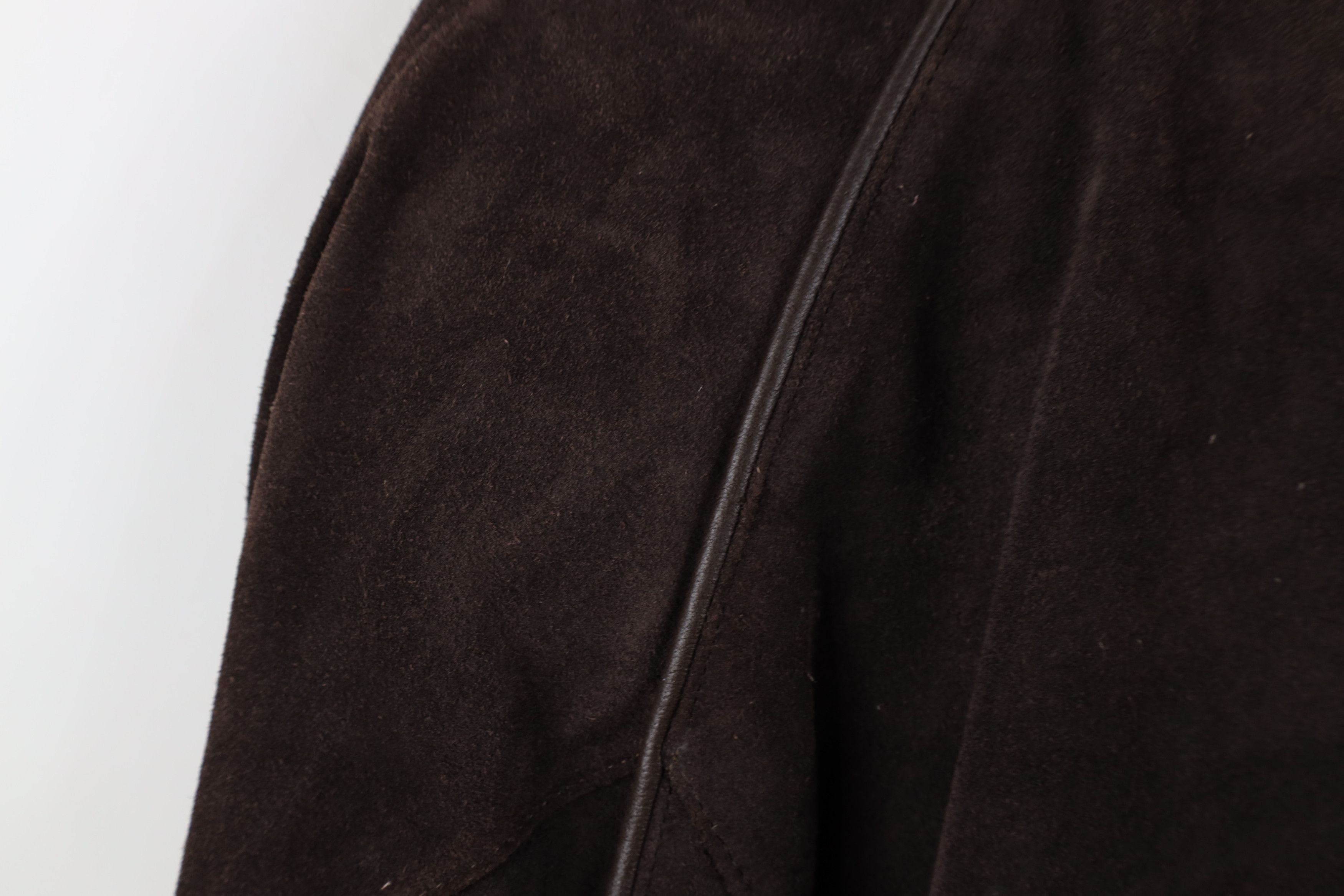 Vintage Vintage 80s 90s Streetwear Leather Bomber Jacket Dark Brown Size L / US 10 / IT 46 - 11 Thumbnail