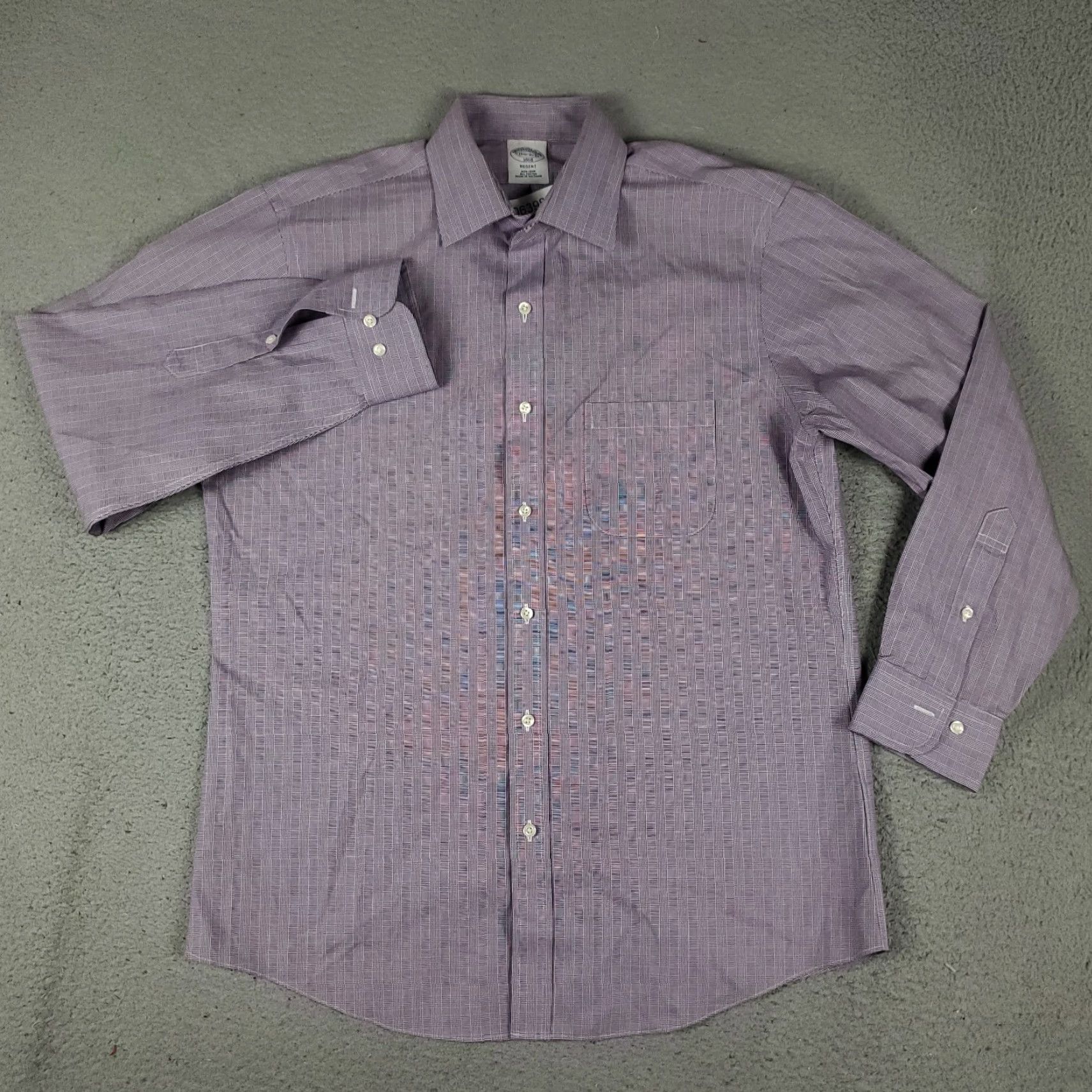 Brooks Brothers Brooks Brothers Shirt Mens 15.5 Purple Plaid Regent Button Up Long Sleeve Cotton Non-Iron Pockets Size 40R - 2 Thumbnail