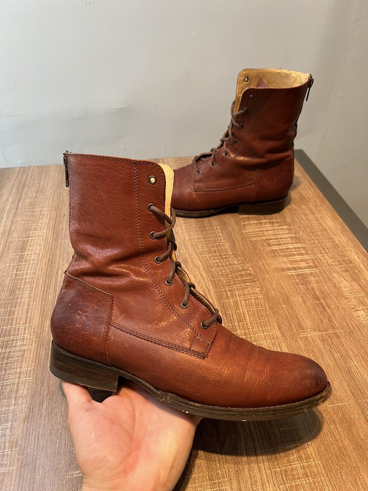 Frye Frye Boots Womens 8 B 3476216 Brown Leather Zip Back Size US 8 / IT 38 - 1 Thumbnail